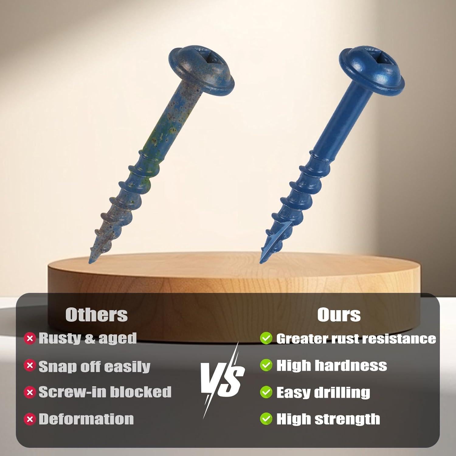 Tornillos de Agujero de Bolsillo VGBUY #8 x 6.35 cm - 80 Piezas