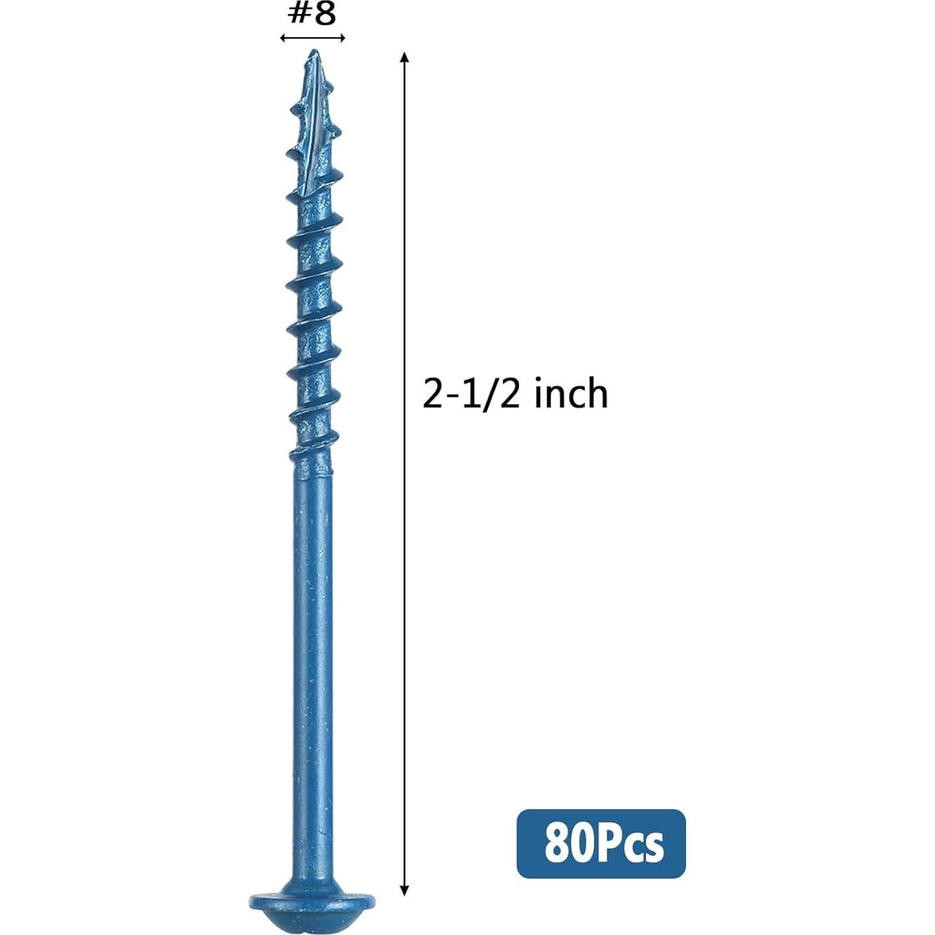 Tornillos de Agujero de Bolsillo VGBUY #8 x 6.35 cm - 80 Piezas