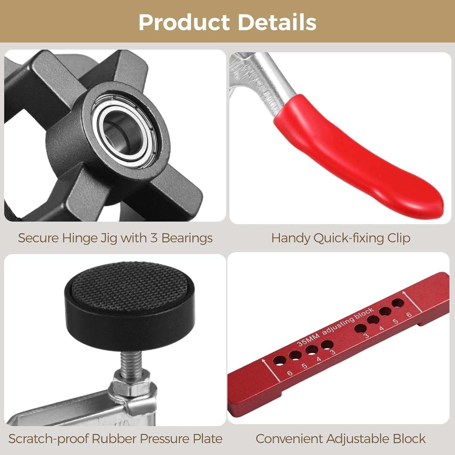 Jig de Bisagra Oculta OMISTAR con Abrazadera Rápida 35 mm