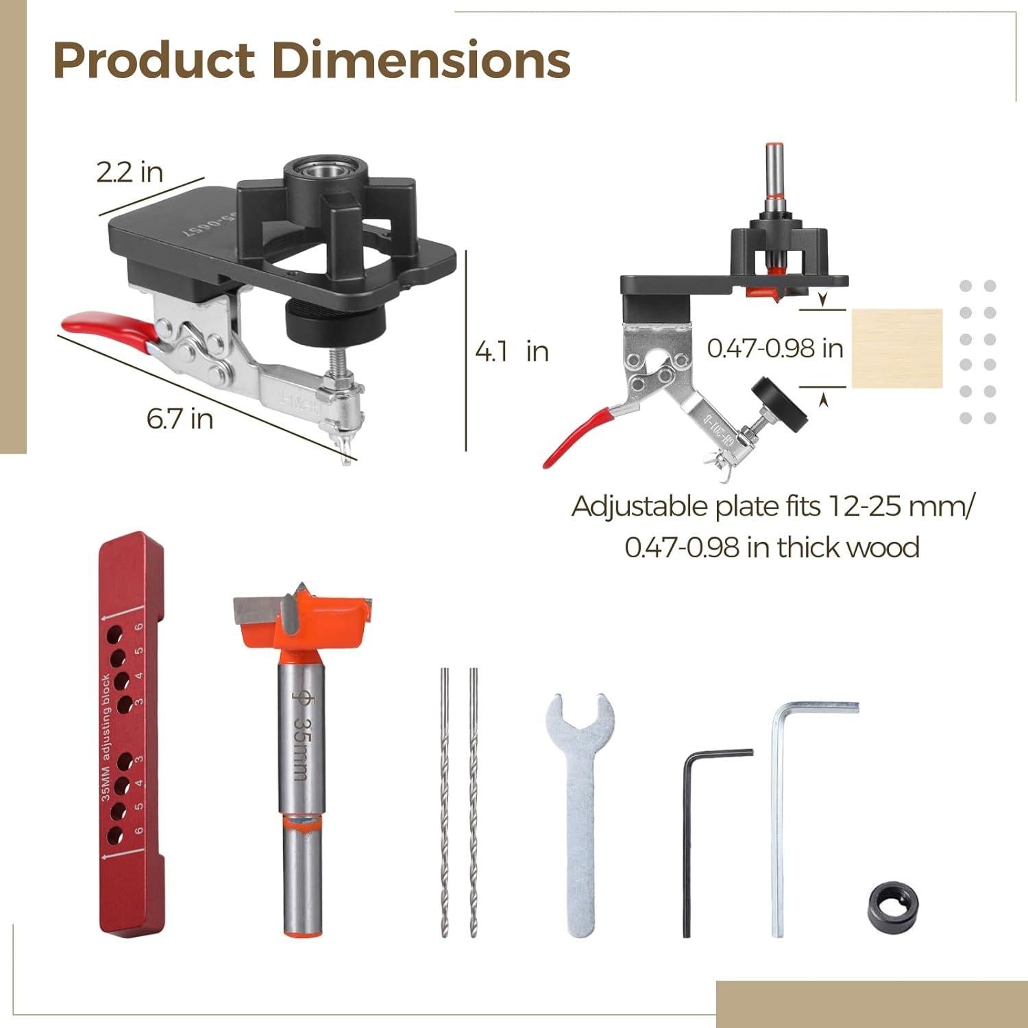 Jig de Bisagra Oculta OMISTAR con Abrazadera Rápida 35 mm