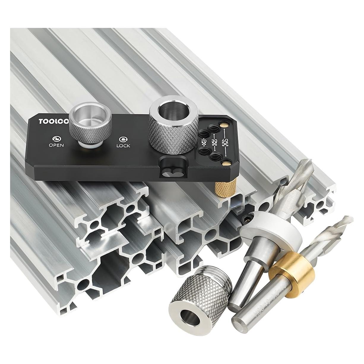 Guía de Taladro Toolcool para Perfiles de Aluminio M6 M8