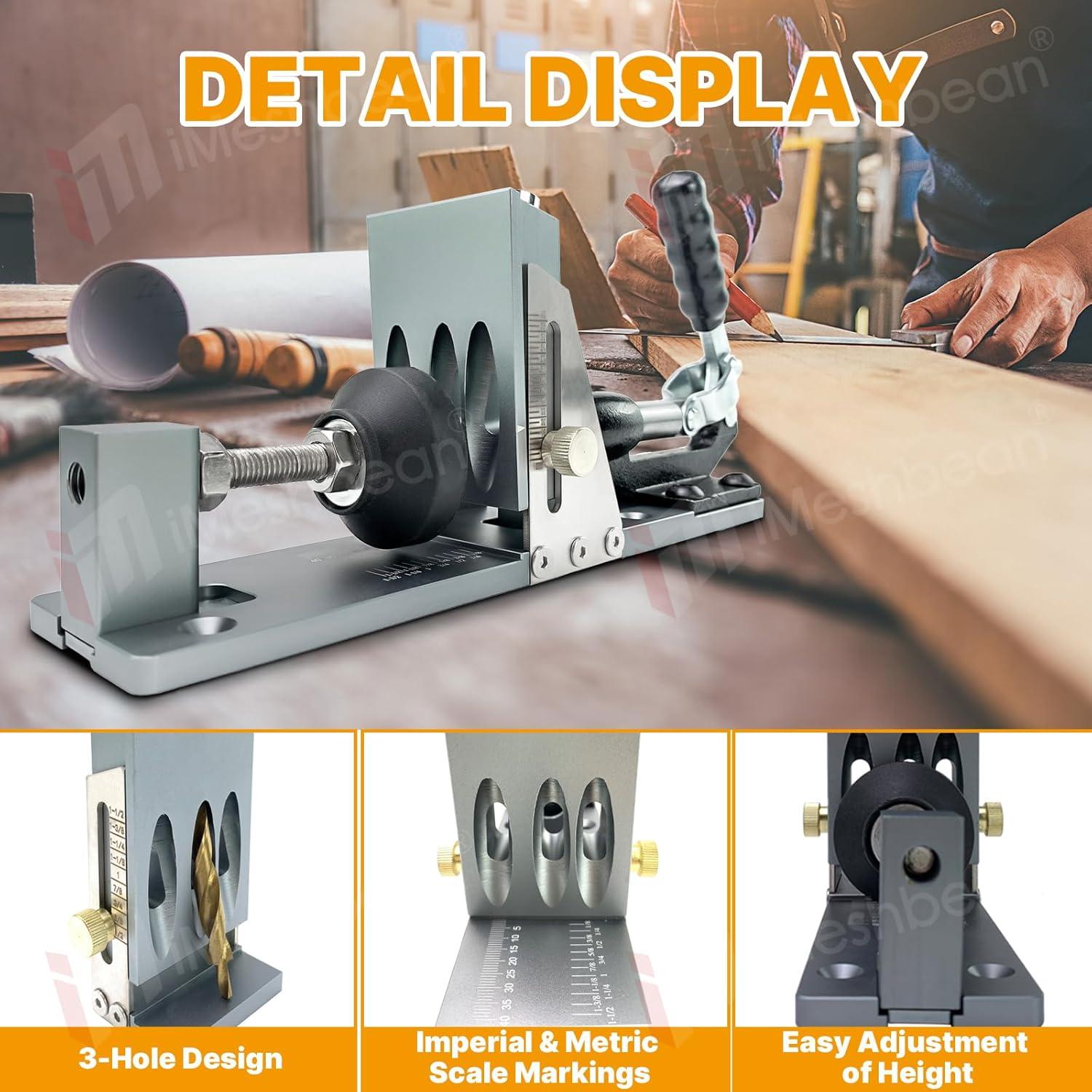 Kit Plantilla Agujeros Pocket iMeshbean, Aluminio, Precisión