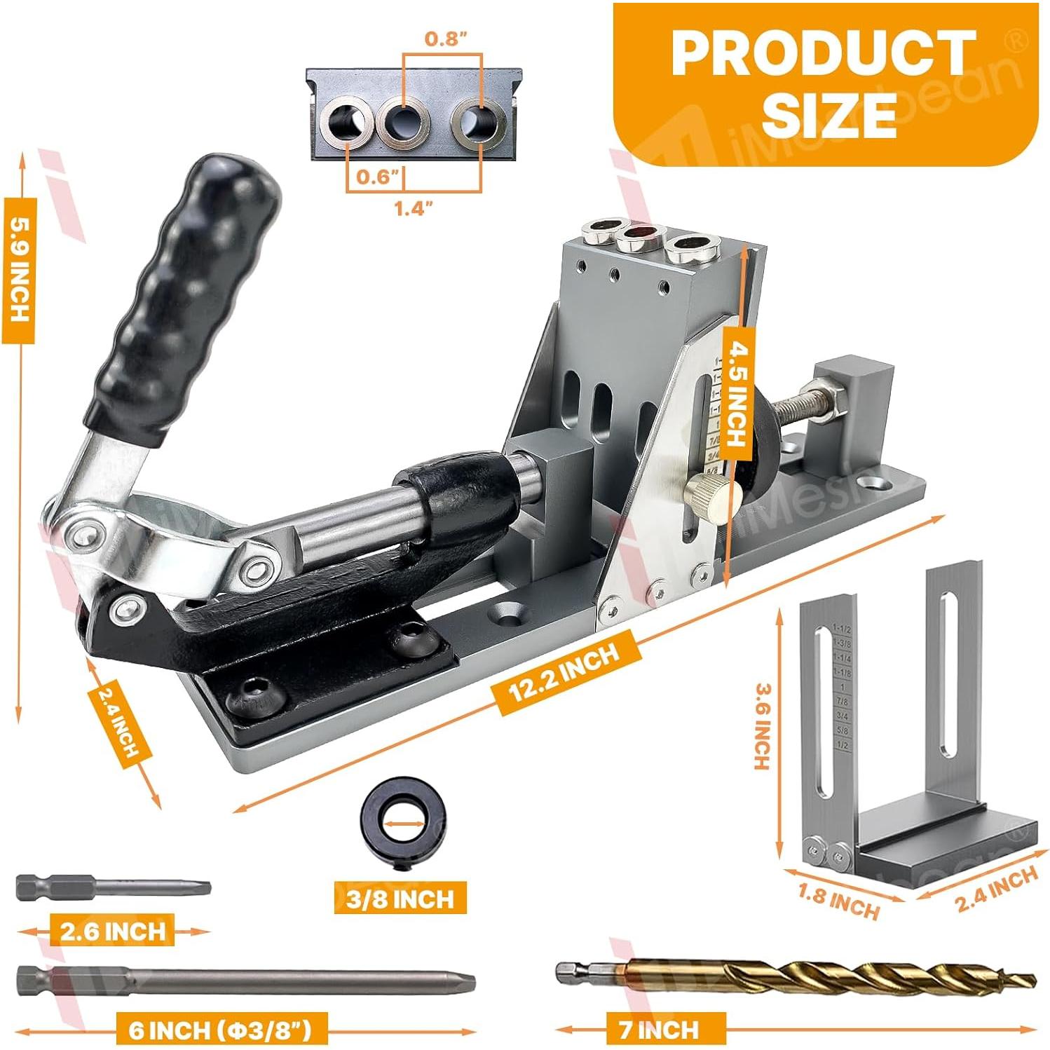 Kit Plantilla Agujeros Pocket iMeshbean, Aluminio, Precisión