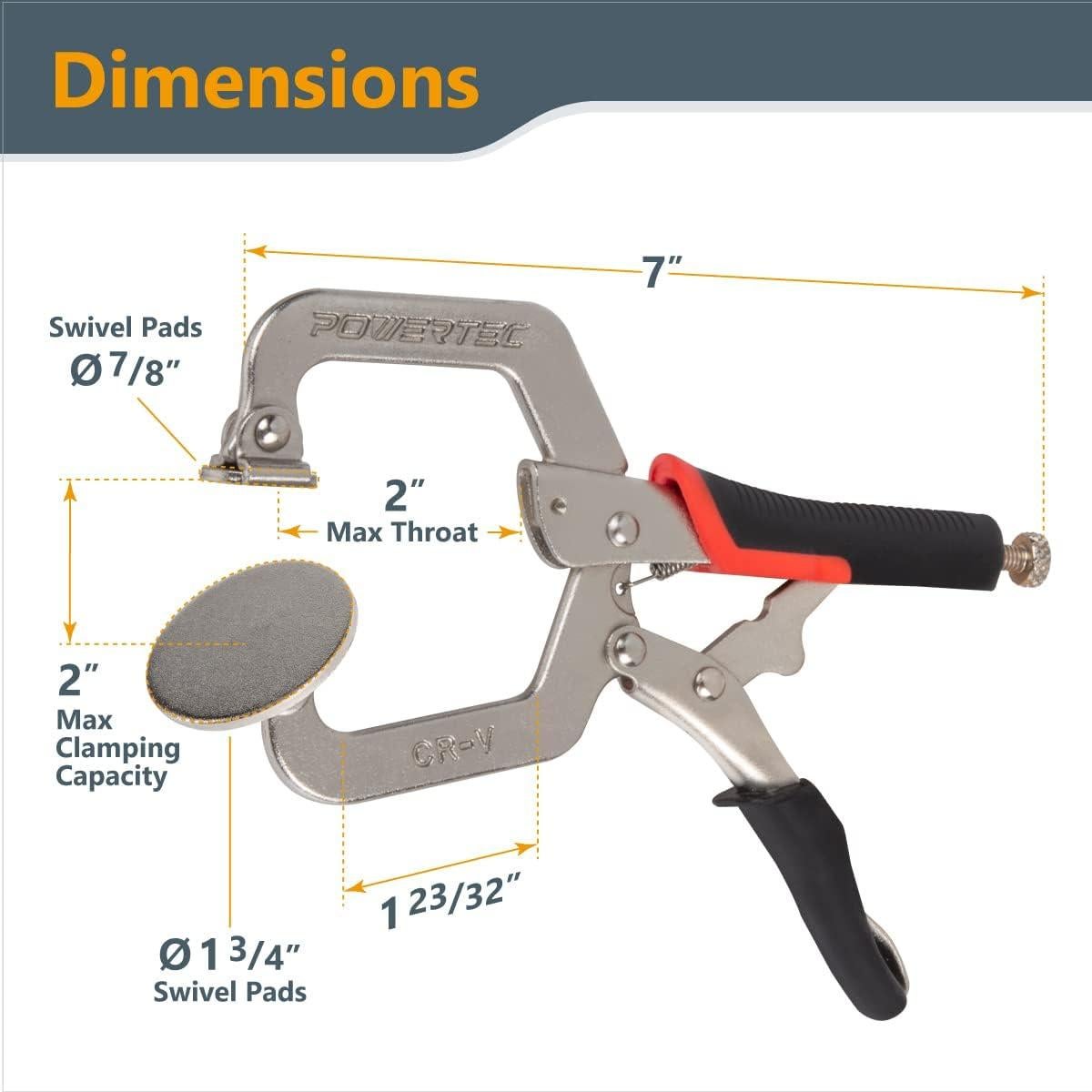 POWERTEC Juego de Plantilla de Agujeros y Abrazaderas 2"