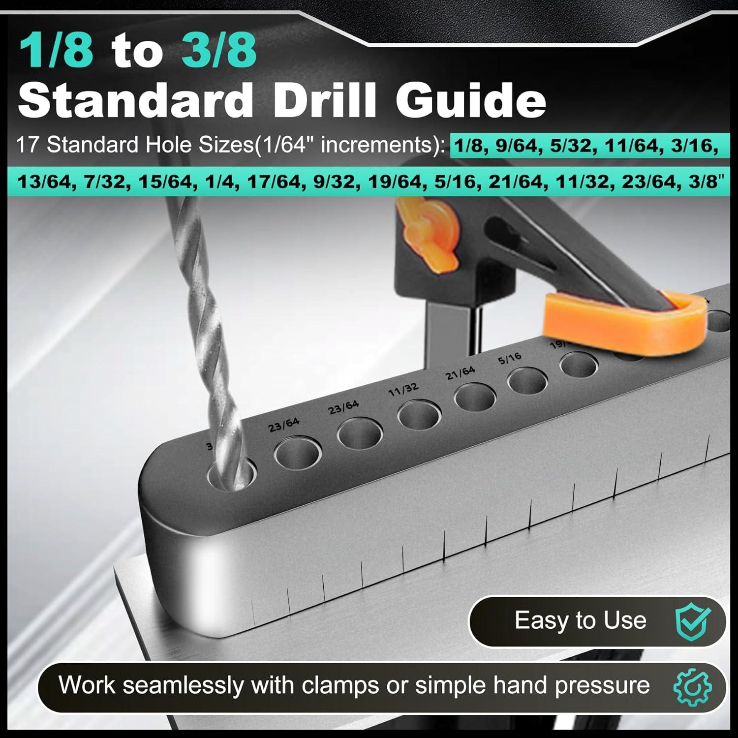 Guía de Taladro TJCYGO STD1000DGNP para Agujeros Rectos 17 Tamaños