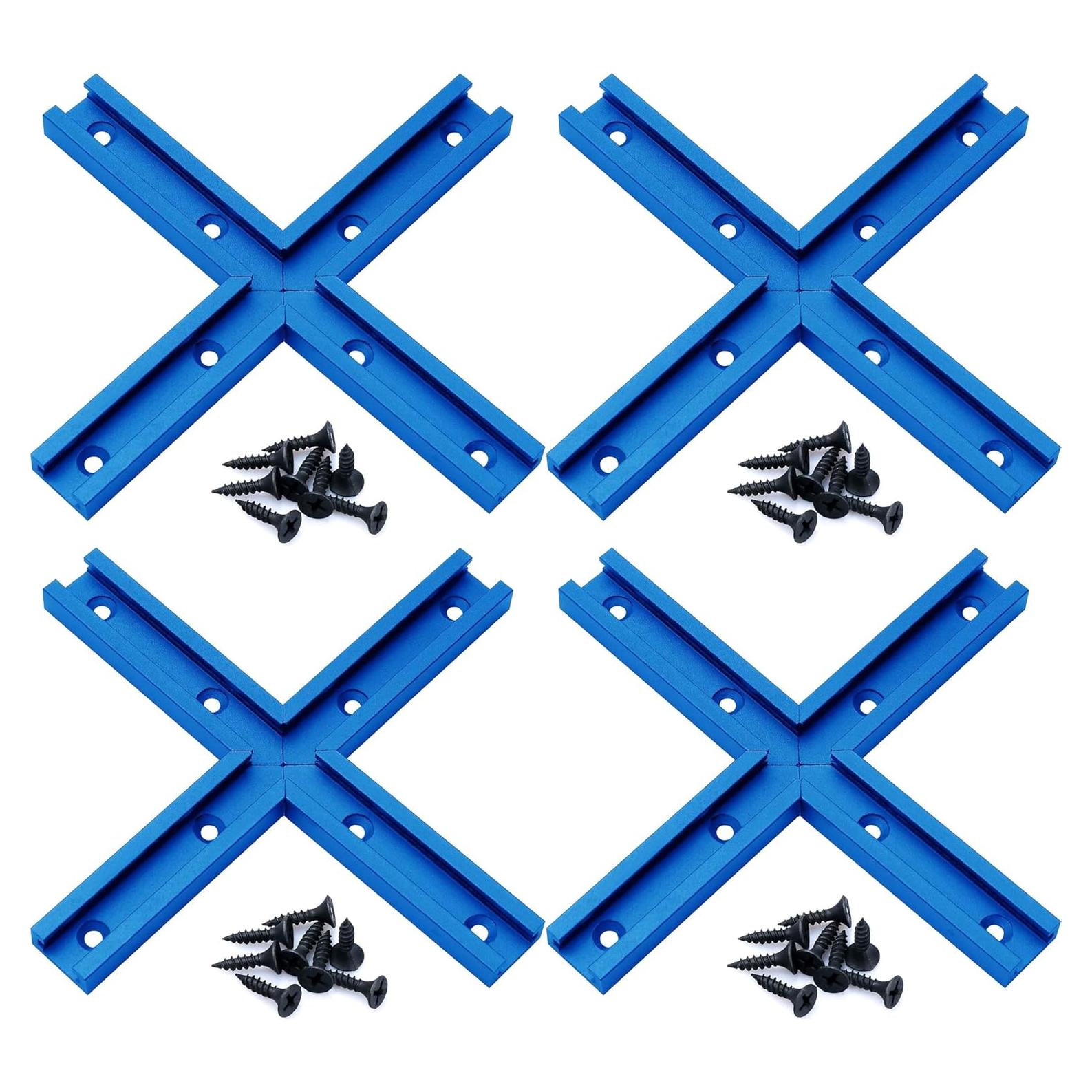 Kit de Intersección T-Track Aluminio HOTTARGET 16 Piezas Azul