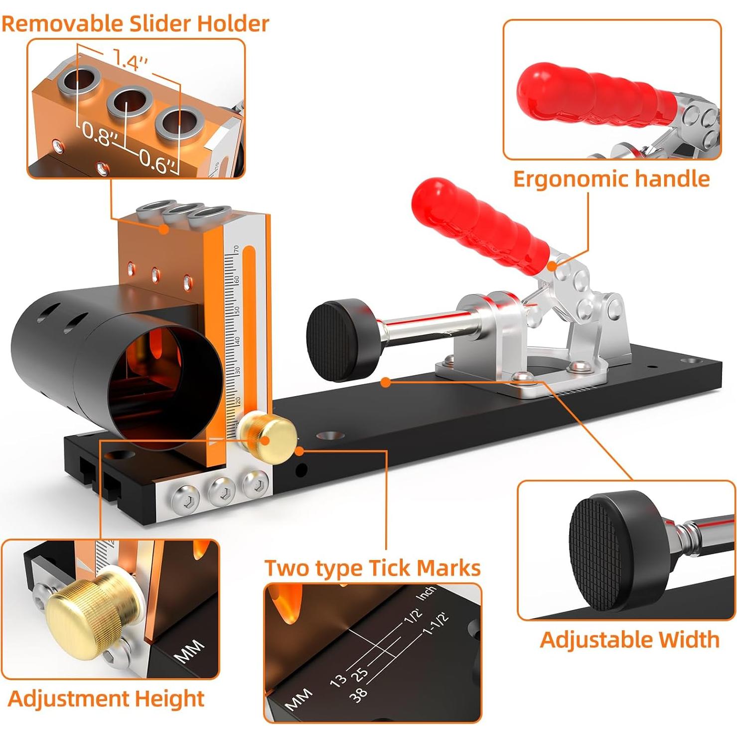 Kit de Plantilla de Agujeros de Pocket HFM - Aluminio, 1.84 kg