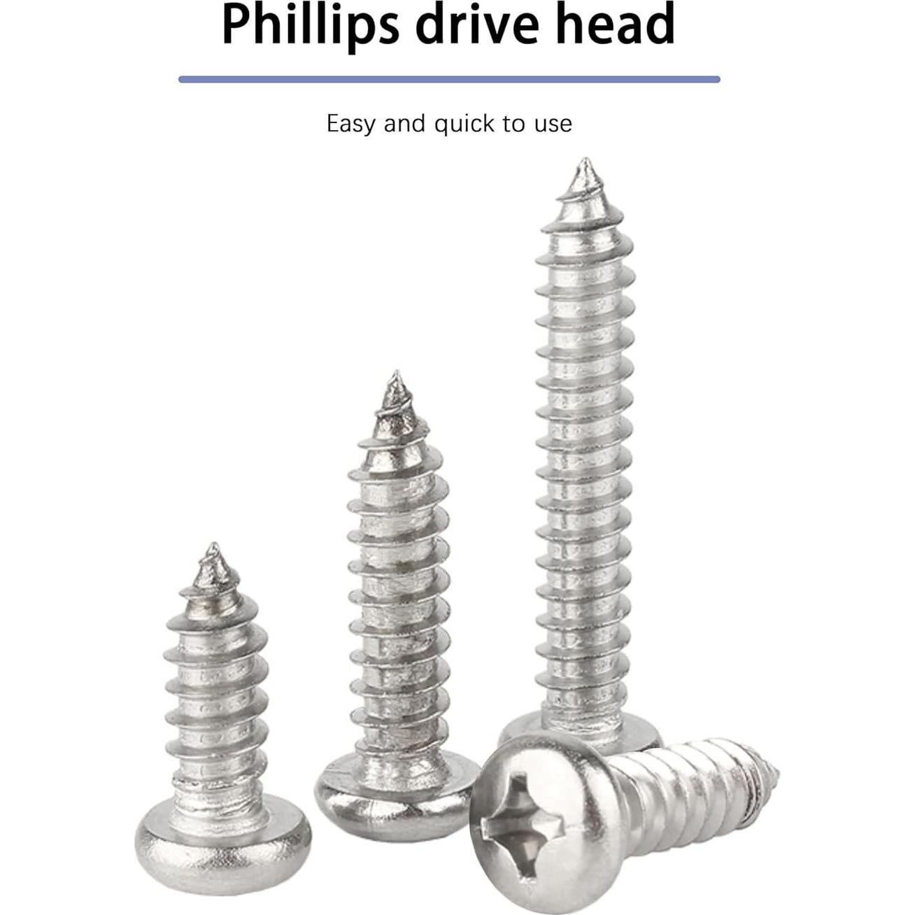 Tornillos Autoperforantes INDPROD #8 x 12mm Acero Inoxidable 200 Pzas