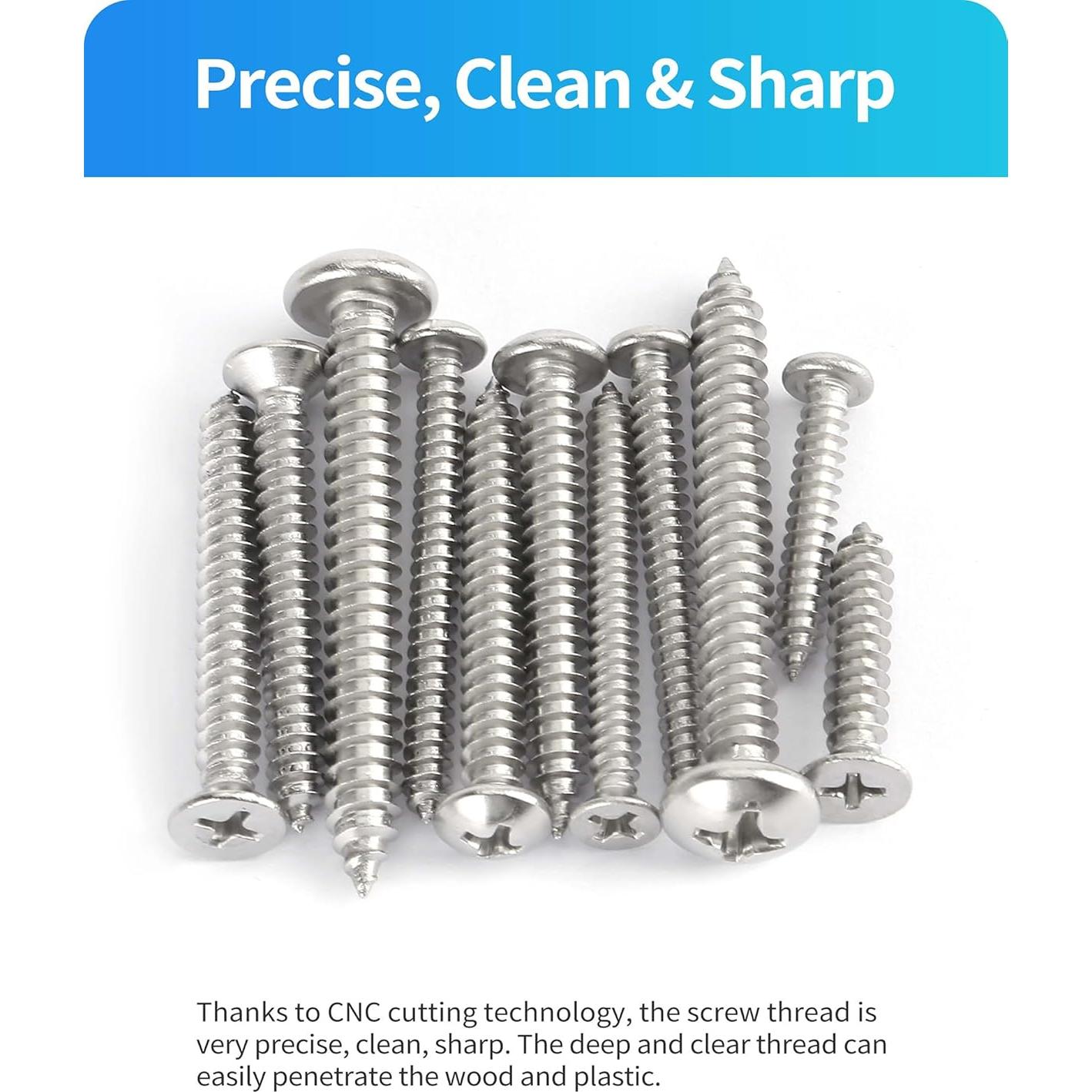 560 Tornillos Autoperforantes de Acero Inoxidable DIVANC M3-M6