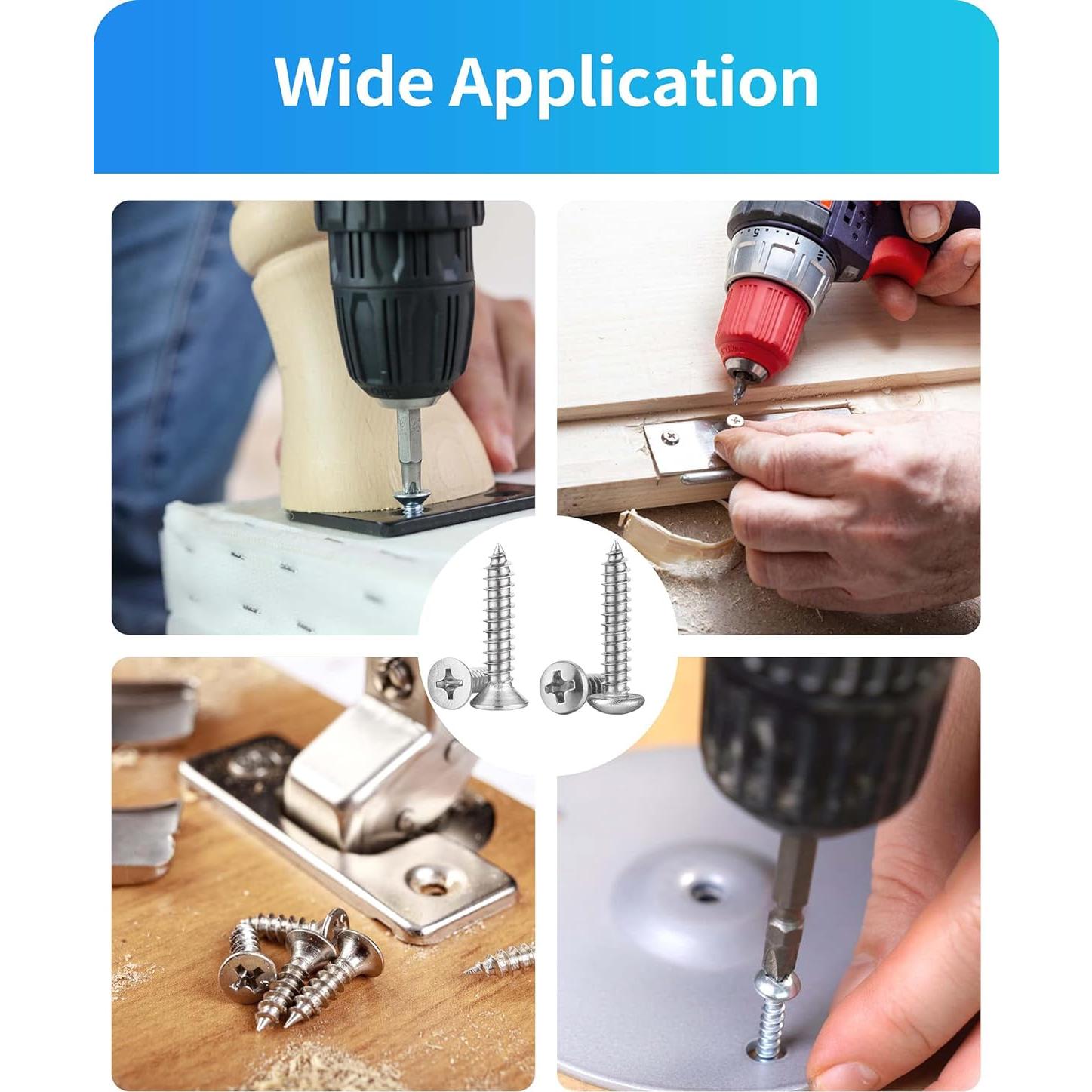 560 Tornillos Autoperforantes de Acero Inoxidable DIVANC M3-M6