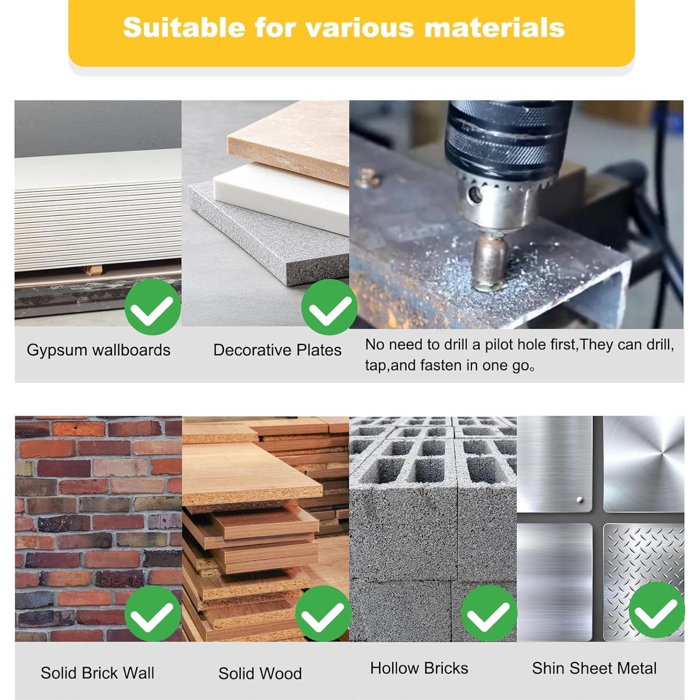 Tornillos Autoperforantes Acero Inoxidable 410 Kit 125 Piezas