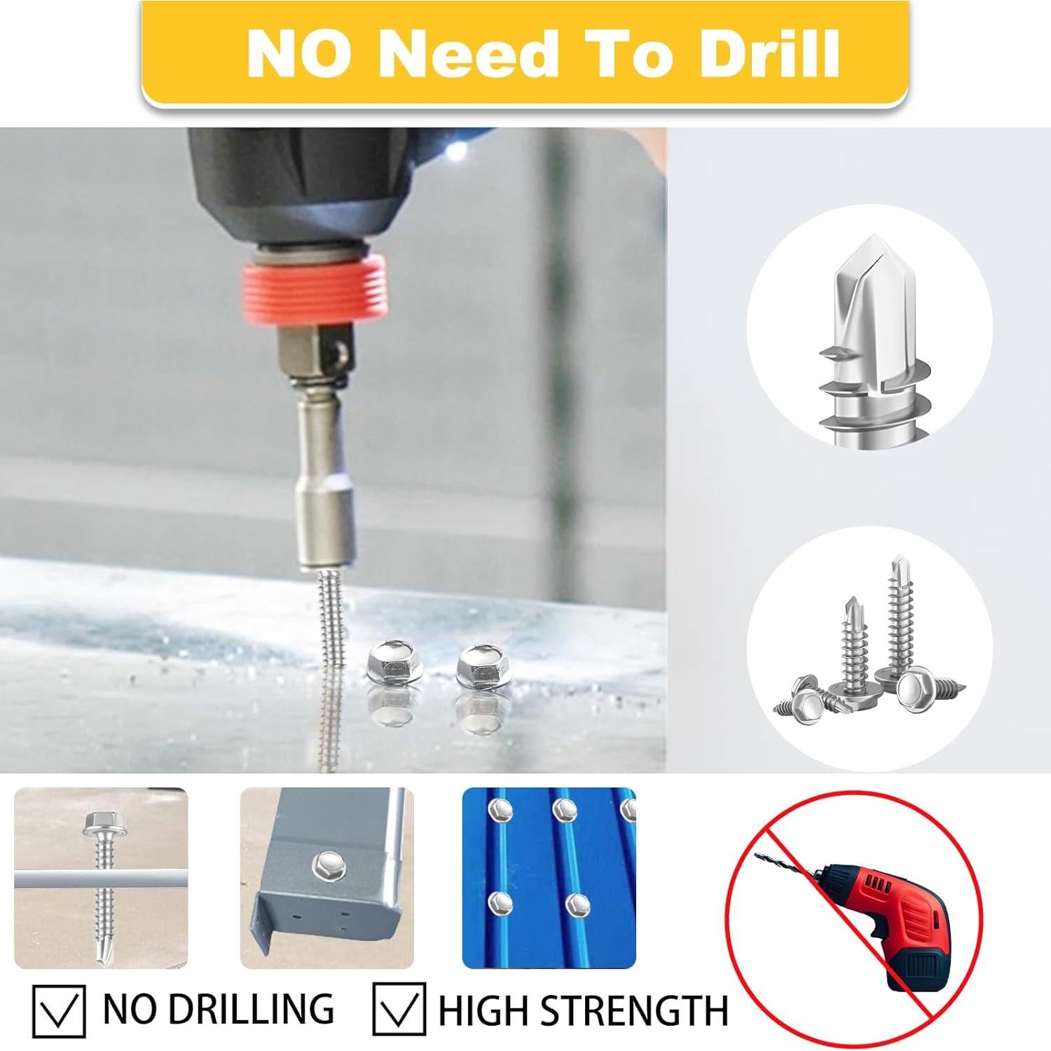 Tornillos Autoperforantes Acero Inoxidable 410 Kit 125 Piezas