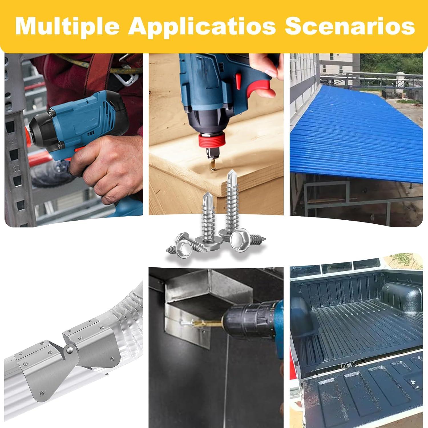 Tornillos Autoperforantes Acero Inoxidable 410 Kit 125 Piezas