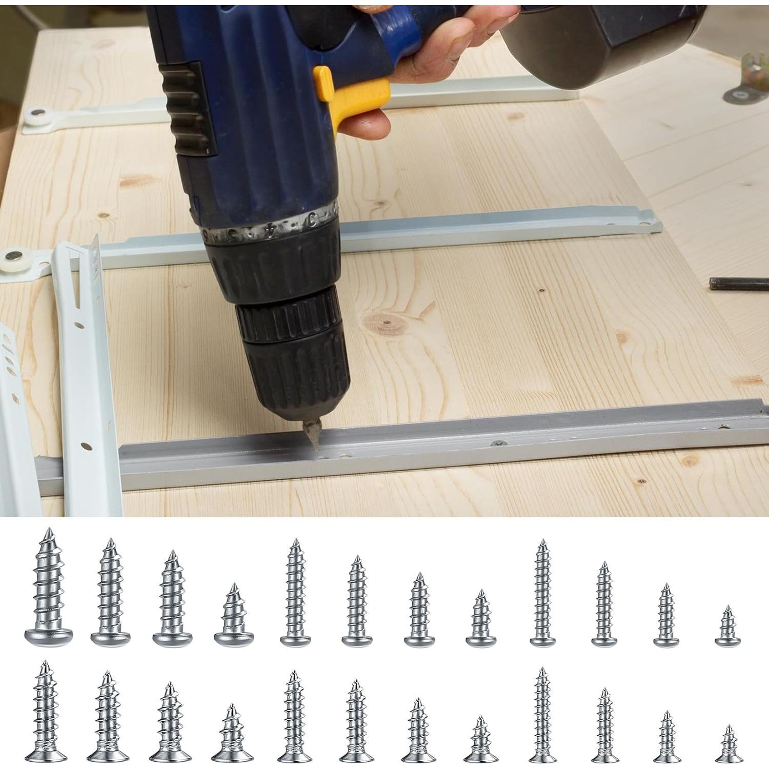 Conjunto de 990 Tornillos Autoperforantes Acero Inoxidable M3-M6