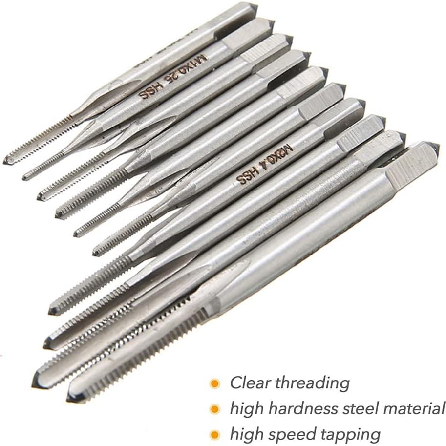 Juego de 10 Tapones de Rosca Metrico HSS Saipe M1-M3.5