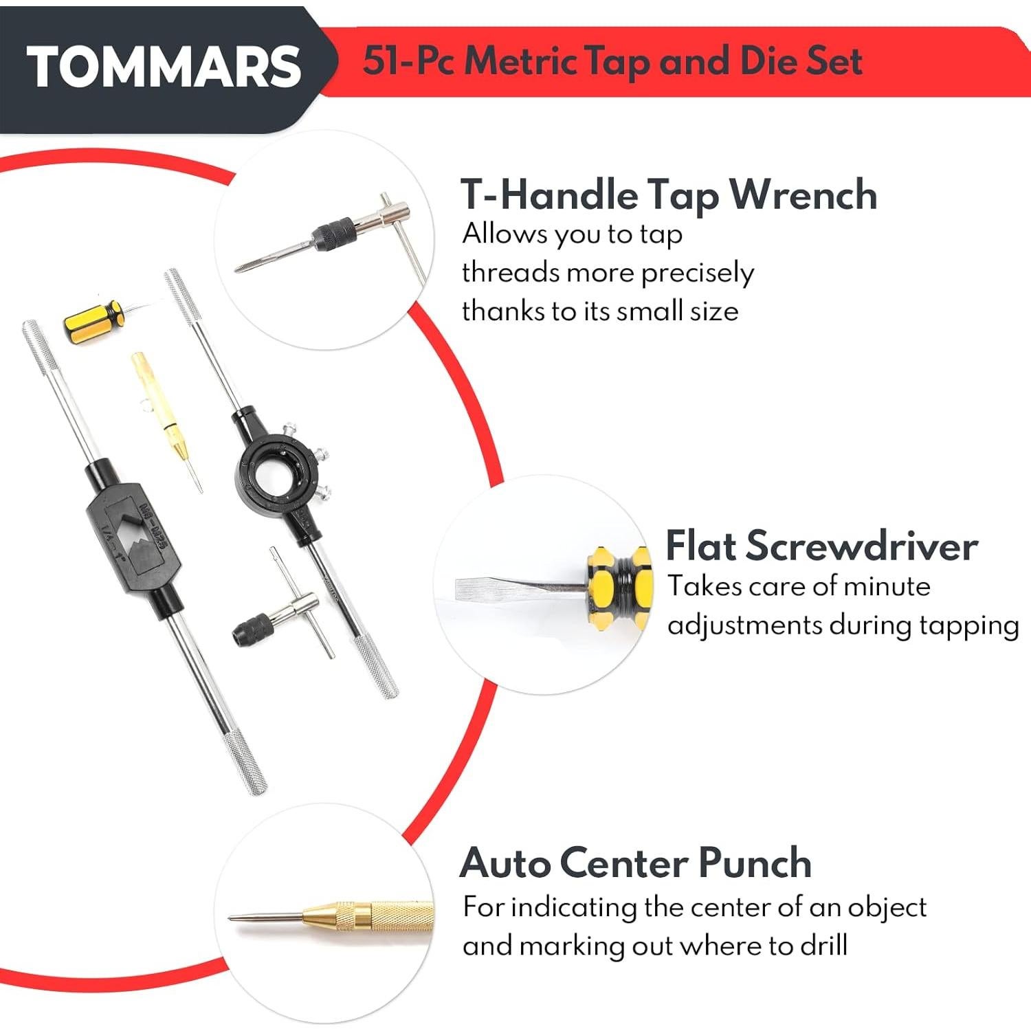 Juego de Machos y Matrices Métricos TOMMARS 51 Piezas M6 a M24