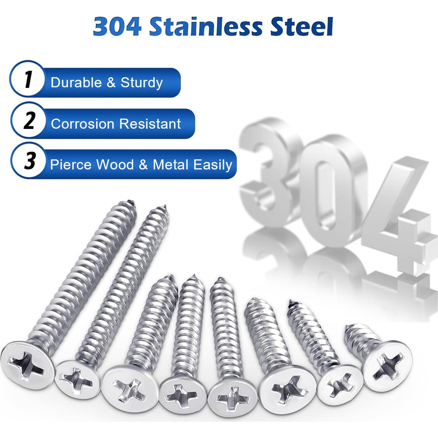 Kit de Tornillos Autoperforantes Kssvzz 520PCS Acero Inoxidable