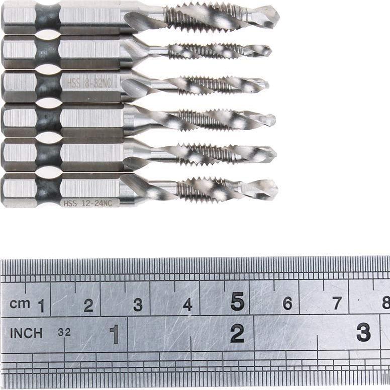 Juego de Brocas y Machos de Rosca AUTOTOOLHOME 6 Piezas HSS