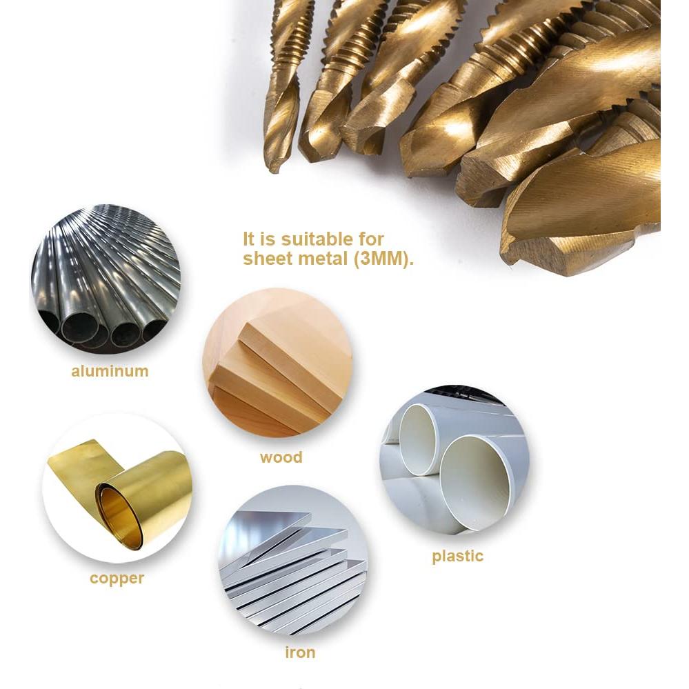 Juego de Brocas y Machos de Titanio HIDOTOL 6 Piezas Métricas