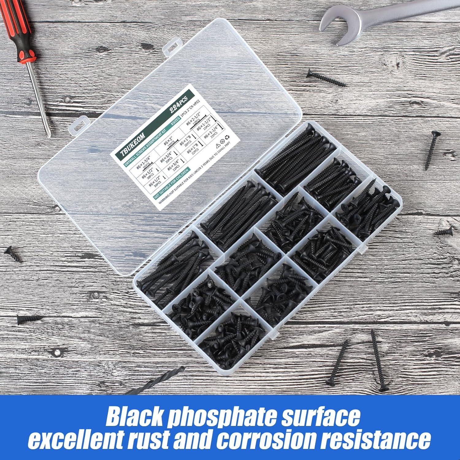 Kit de Tornillos Phillips TBUKEOM 224 Piezas Autoperforantes