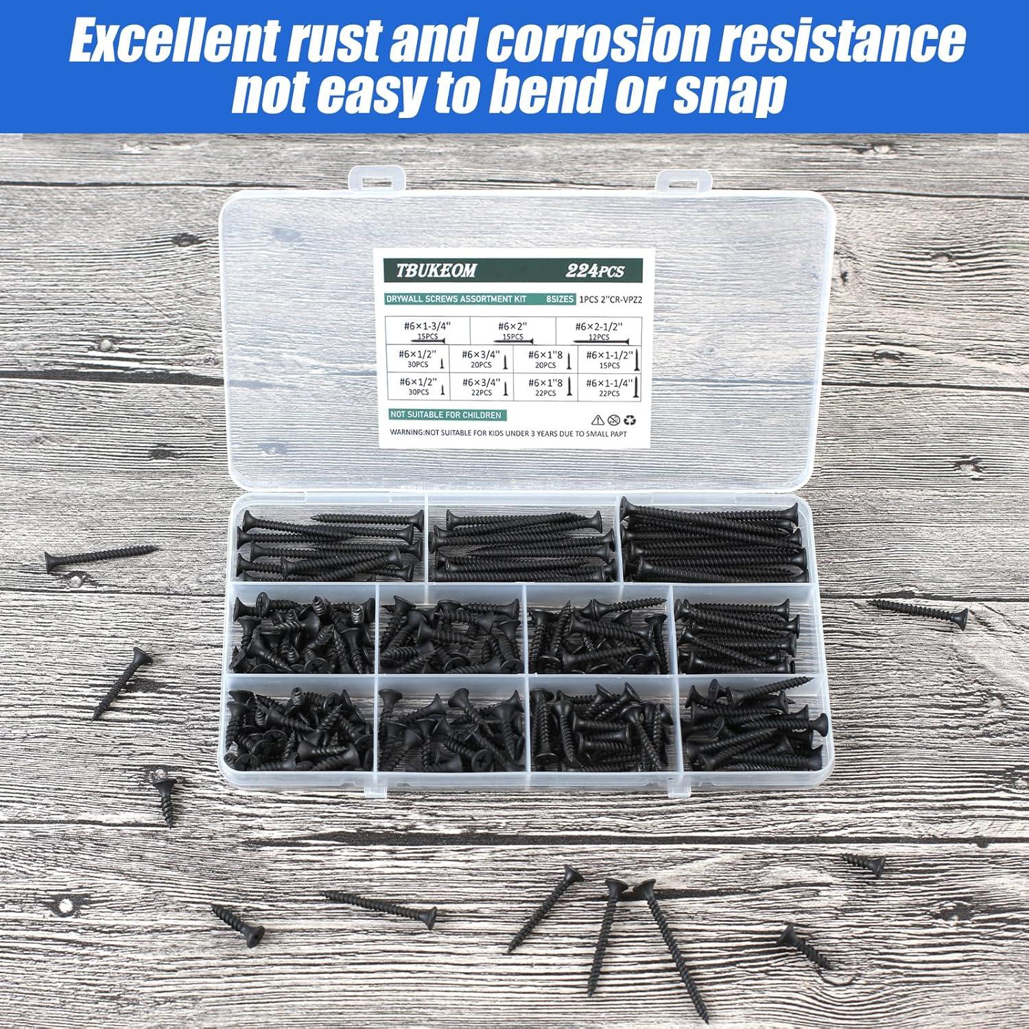 Kit de Tornillos Phillips TBUKEOM 224 Piezas Autoperforantes