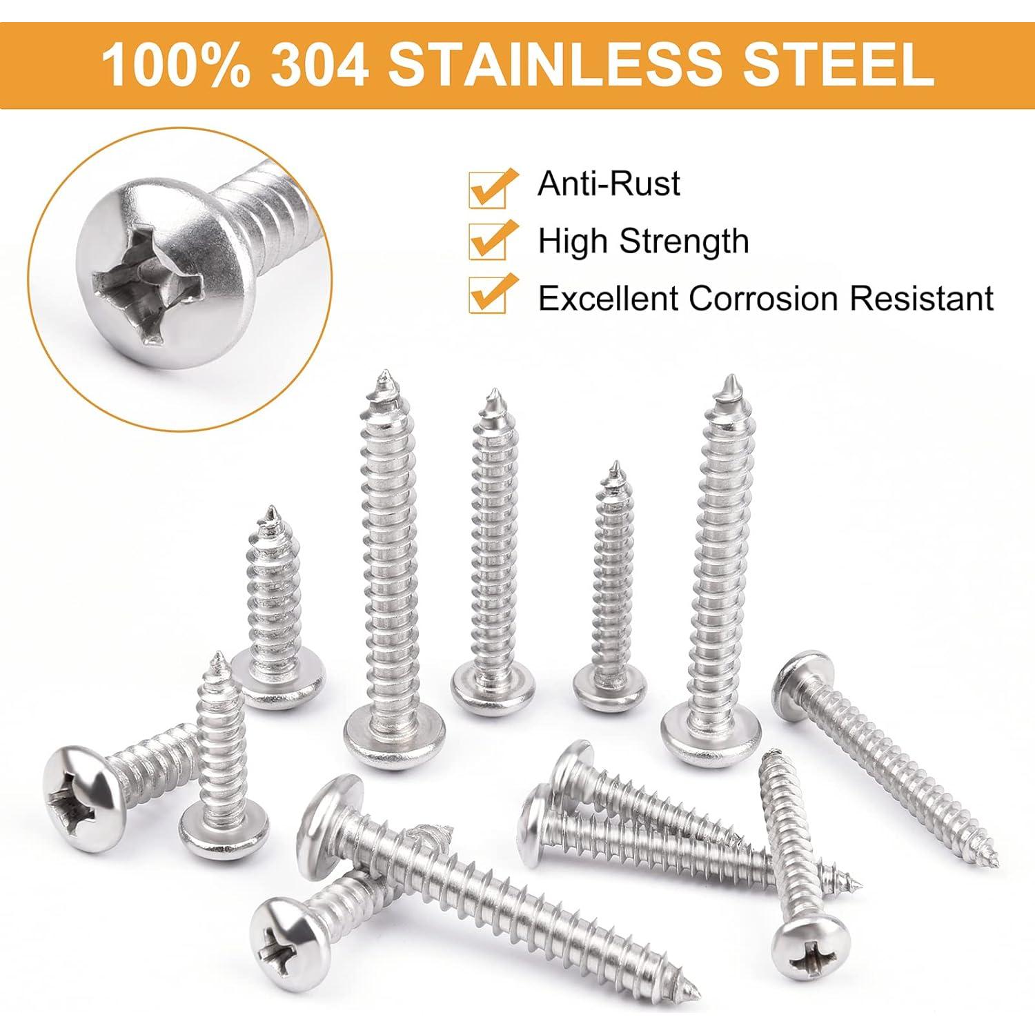 Kit de Tornillos de Acero Inoxidable VIGRUE 510 Pcs Cabeza Pan