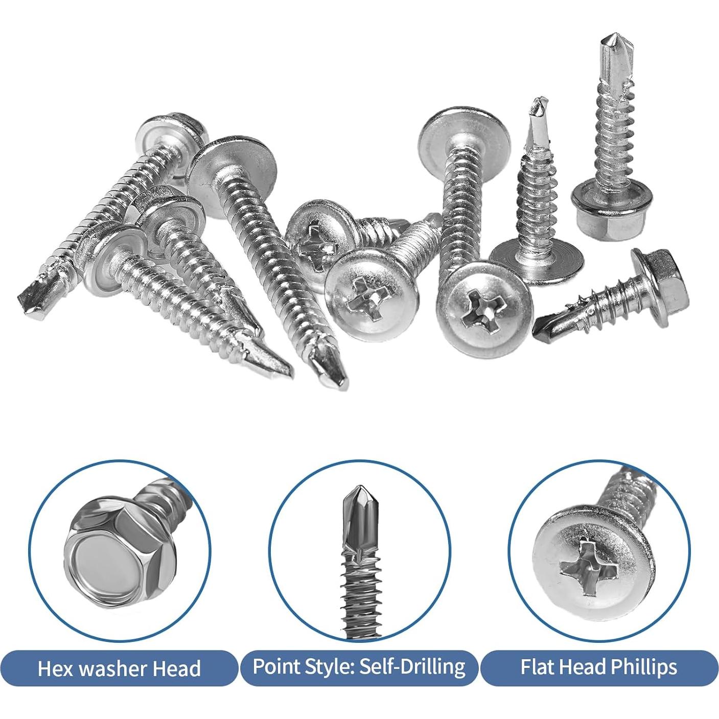 Kit 440 Tornillos Autoperforantes Acero Inoxidable GOOBETTER