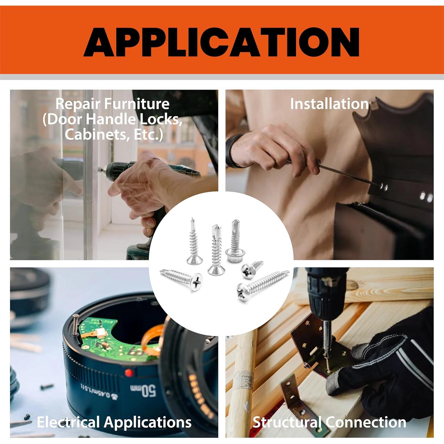 Kit de Tornillos Autoperforantes ESHASFY 360PCS Acero Inoxidable