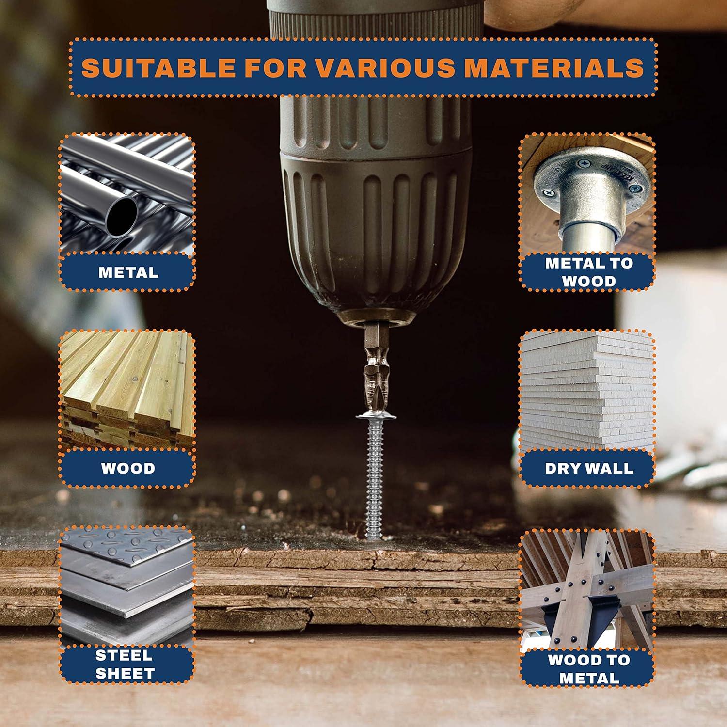 420 Tornillos Autoperforantes Acero Inoxidable RYCARO #8 #10