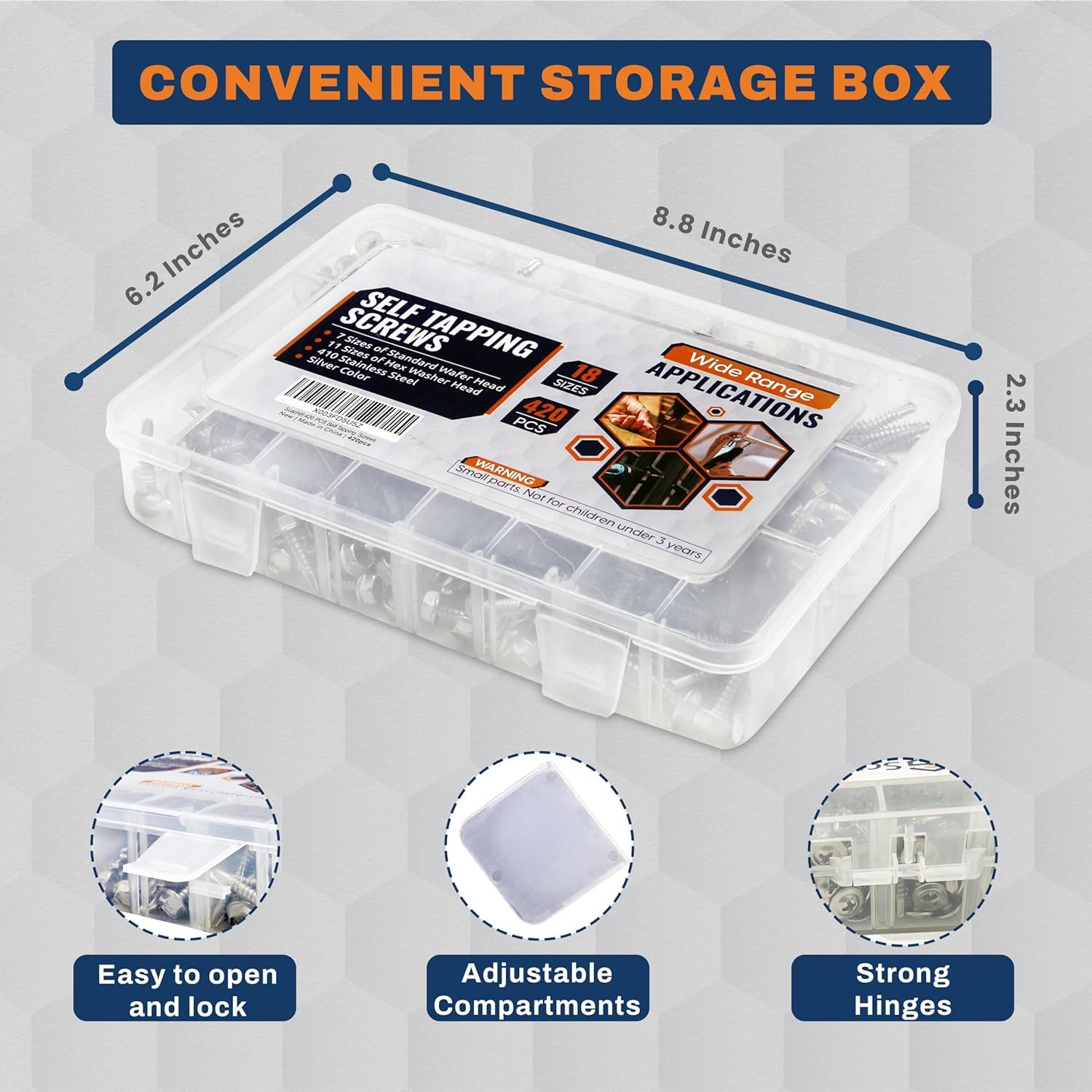 420 Tornillos Autoperforantes Acero Inoxidable RYCARO #8 #10