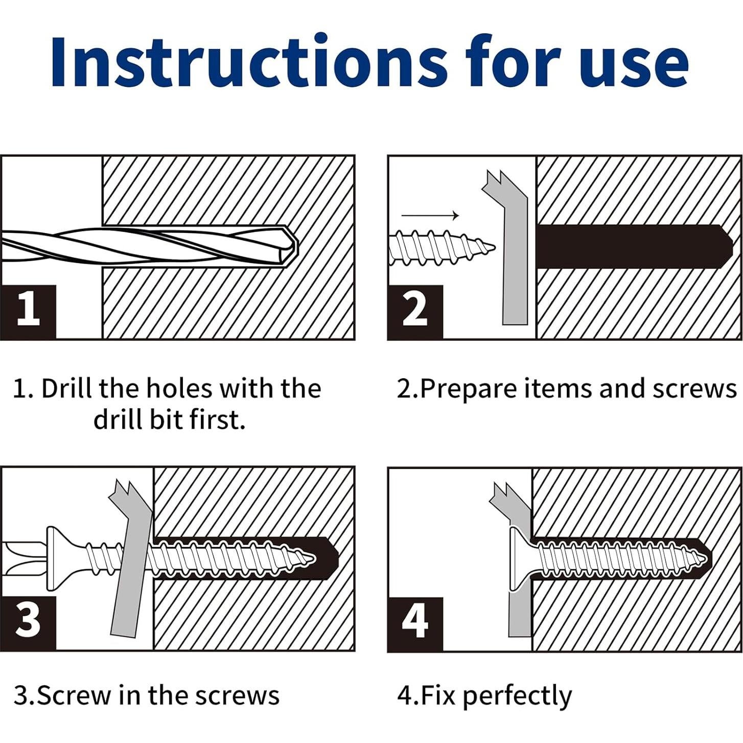 220 Piezas Tornillos de Concreto GOOBETTER con Brocas Hexagonales