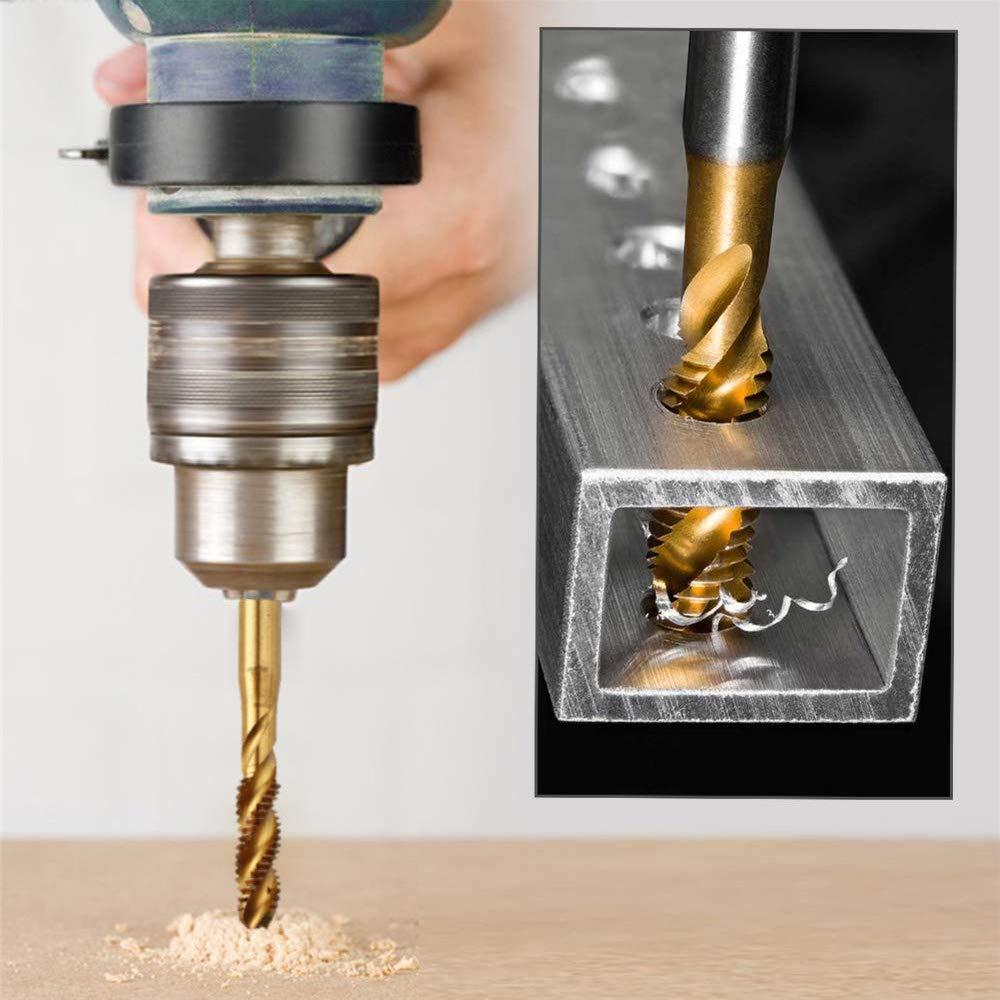 Juego de 9 brocas y machos de roscar Eyech M2 a M12