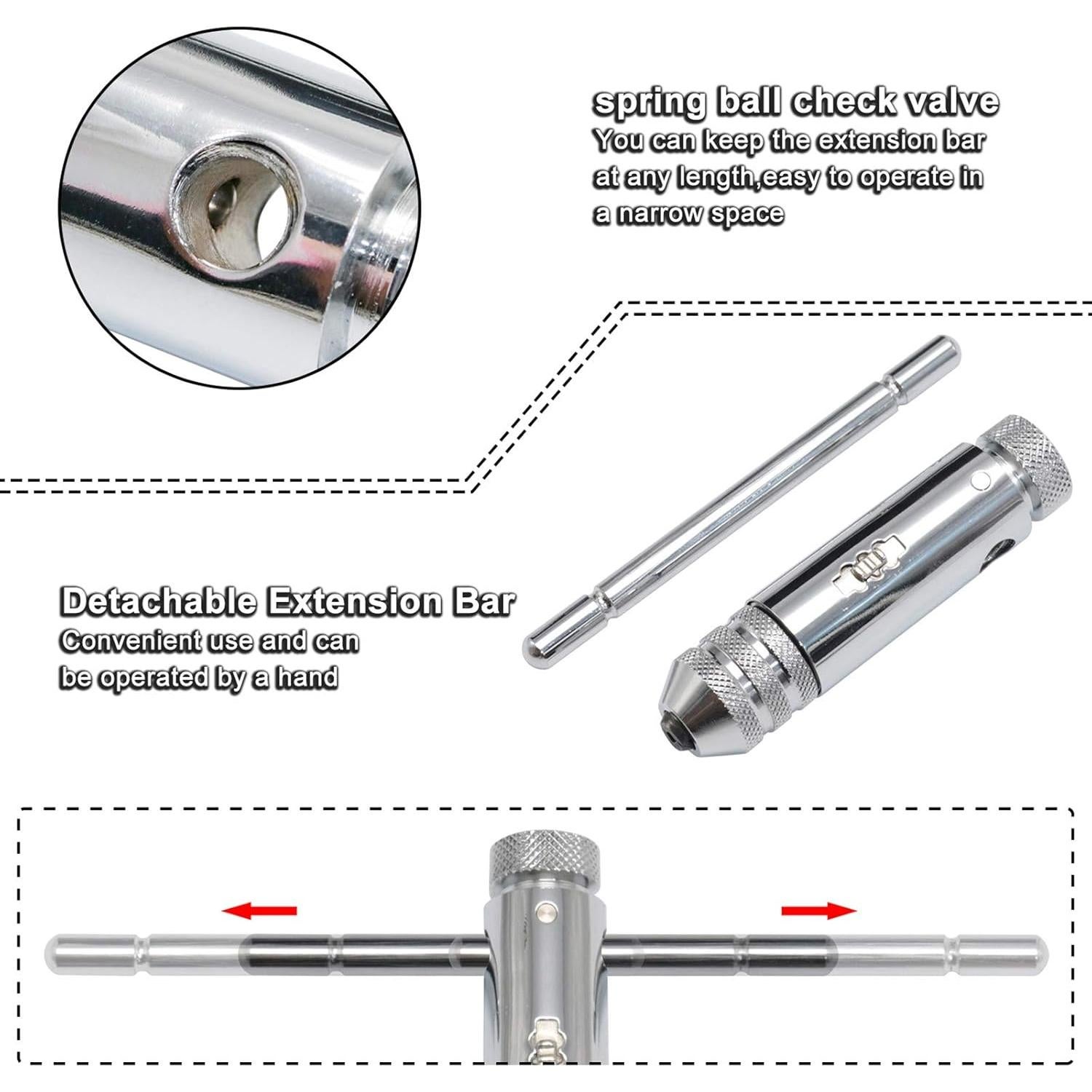 Llave de Grifo T KOOTANS con Carraca + 5 Brocas Métricas