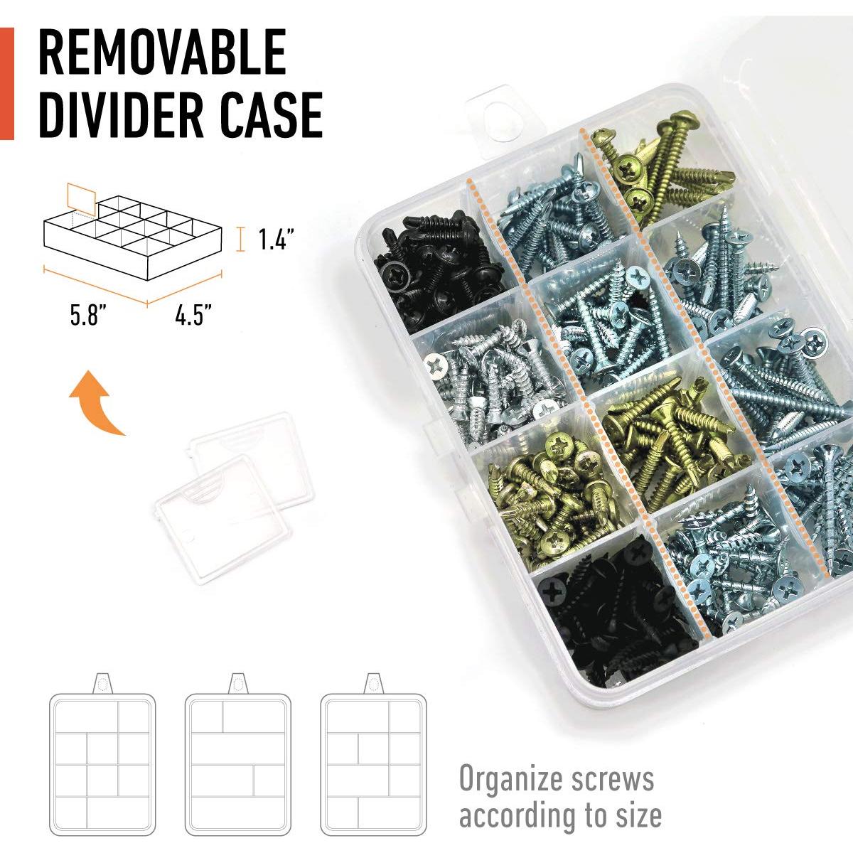 Kit de Tornillos Autoperforantes MYTOW 250 Pcs Multiuso