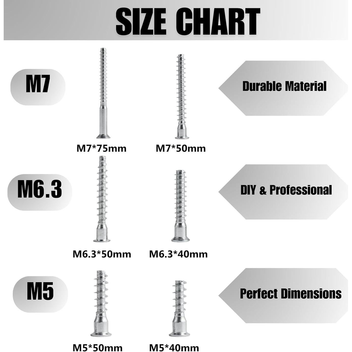 Tornillos Confirmat M5x50mm 50 PCs Acero Galvanizado Party Animals