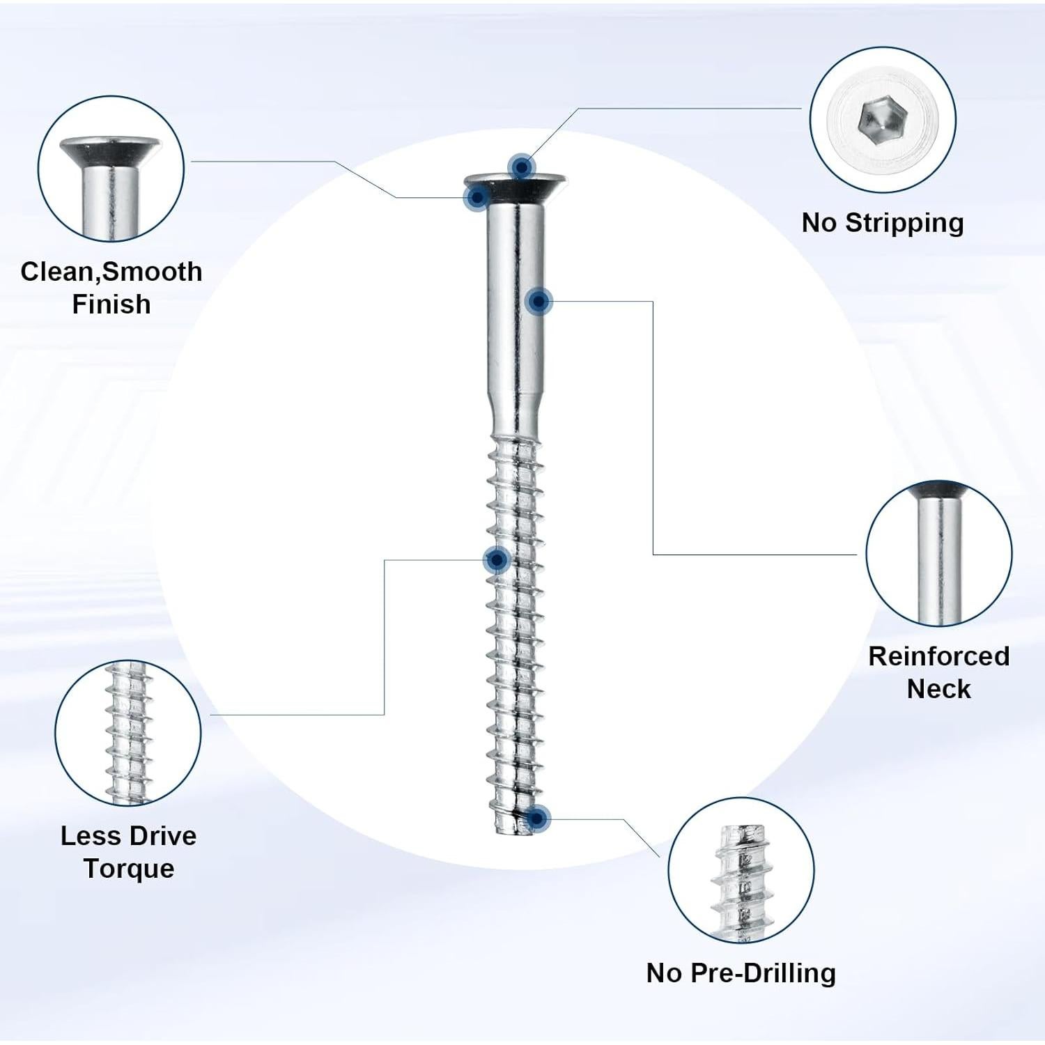 Tornillos Confirmat M5x50mm 50 PCs Acero Galvanizado Party Animals