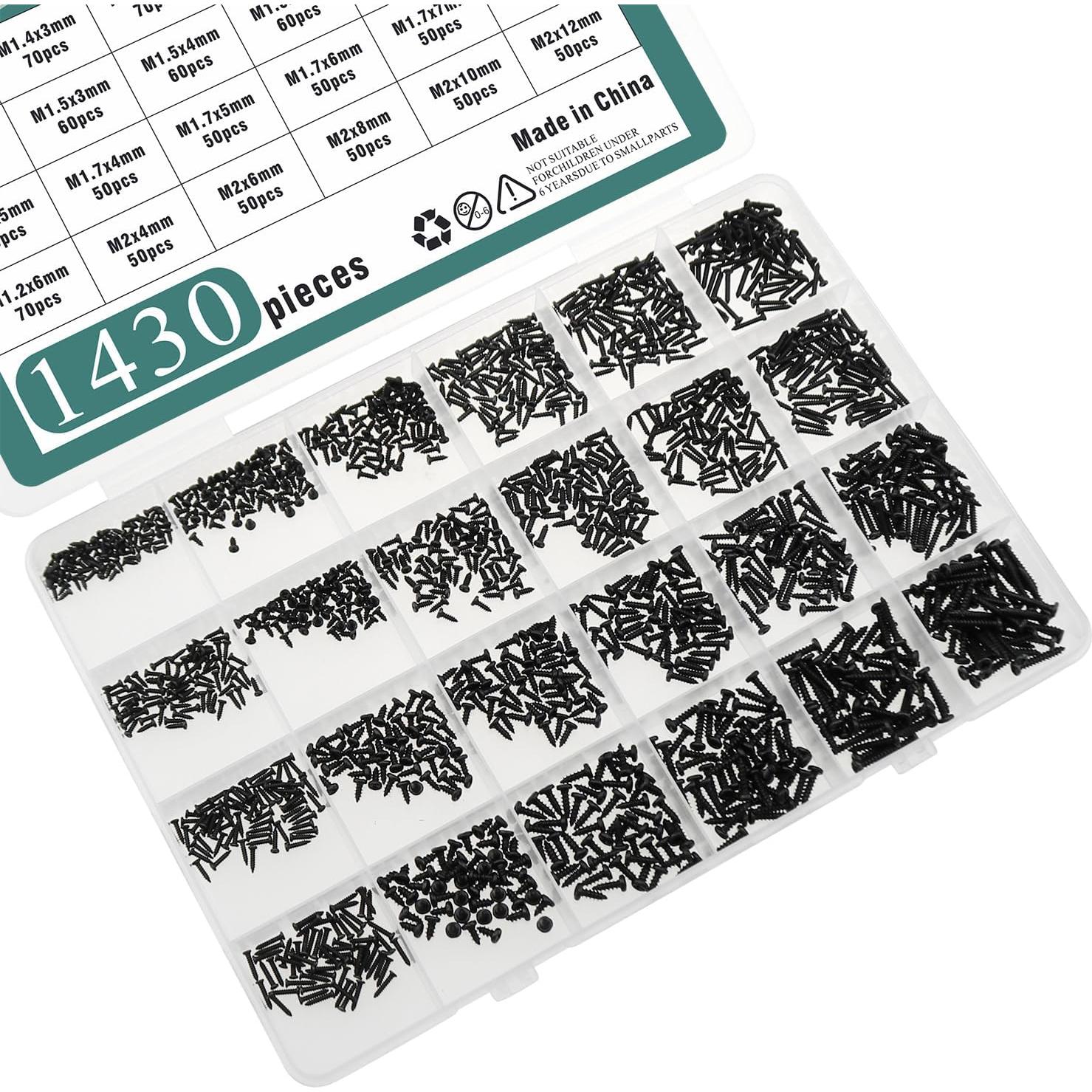 1430 Tornillos Miniatura Phillips LUORNG M1.2 a M2 Acero Carbono