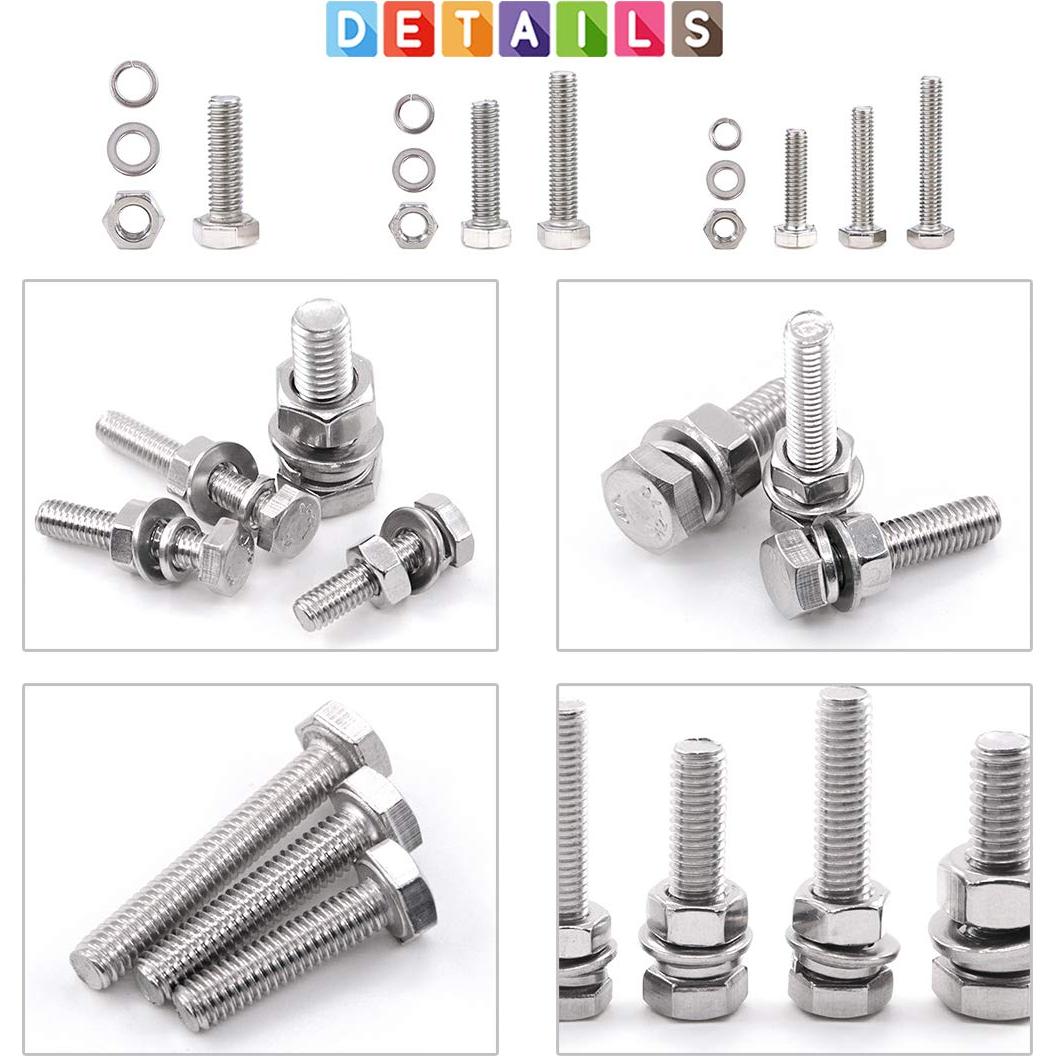 Kit de Tornillos, Tuercas y Arandelas Glarks - 510 Piezas Acero Inoxidable