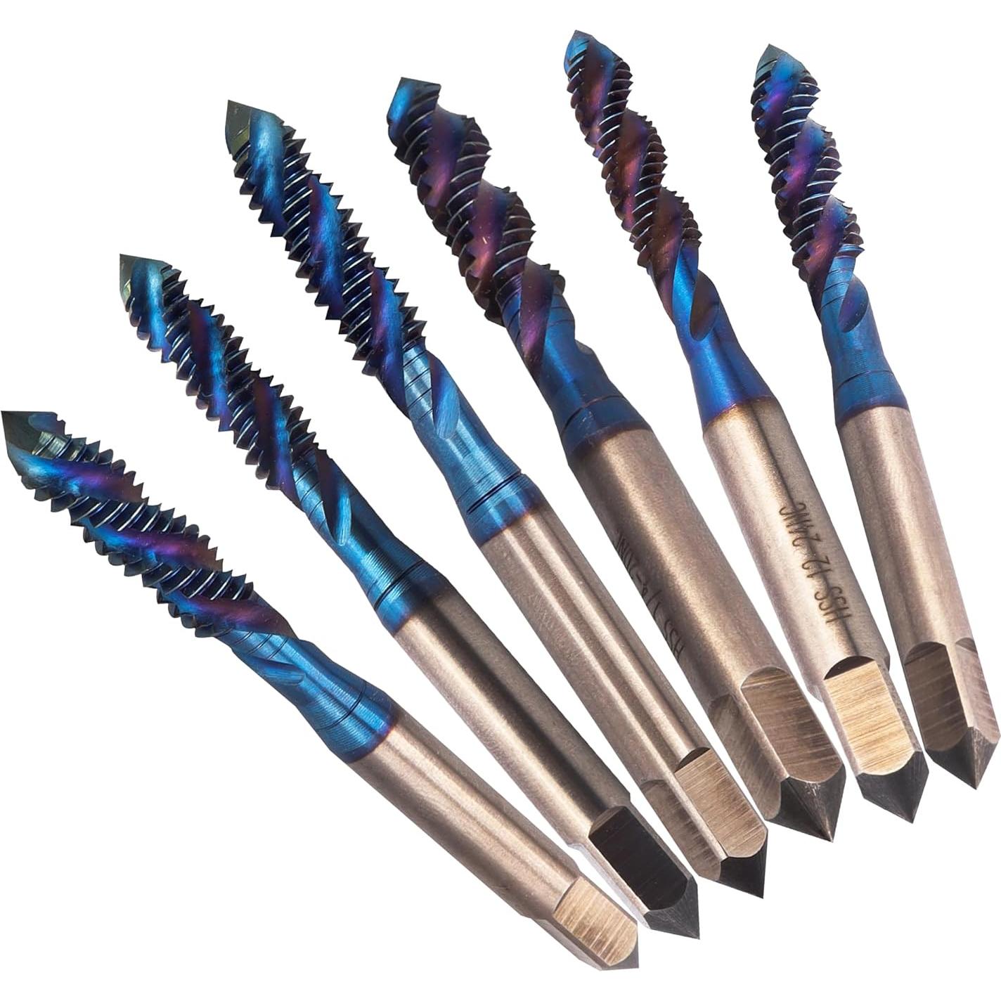 Juego de Brocas de Rosca Yakamoz HSS 6 Piezas SAE 6-32 a 1/4