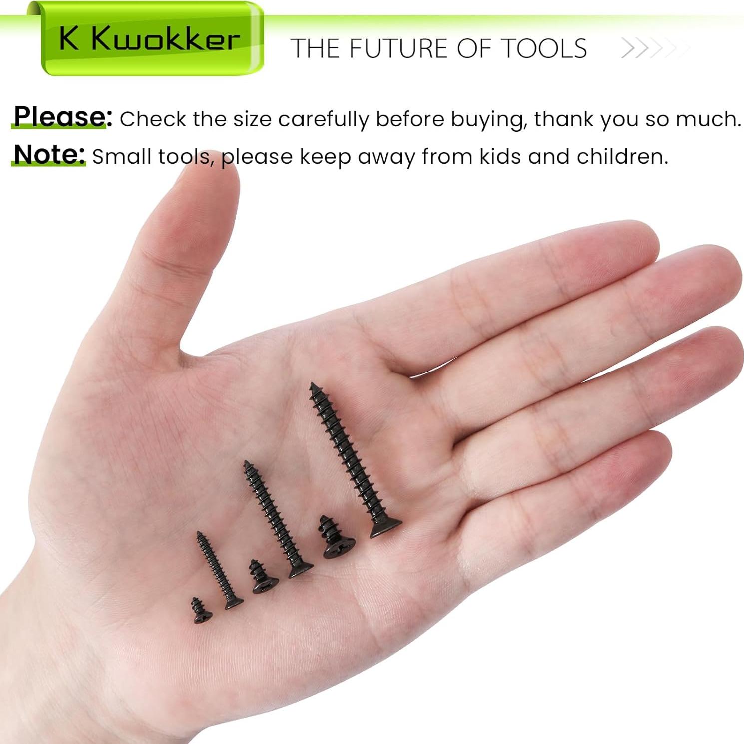 Kit de Tornillos Autoperforantes K Kwokker 512 Pcs M3 M4 M5