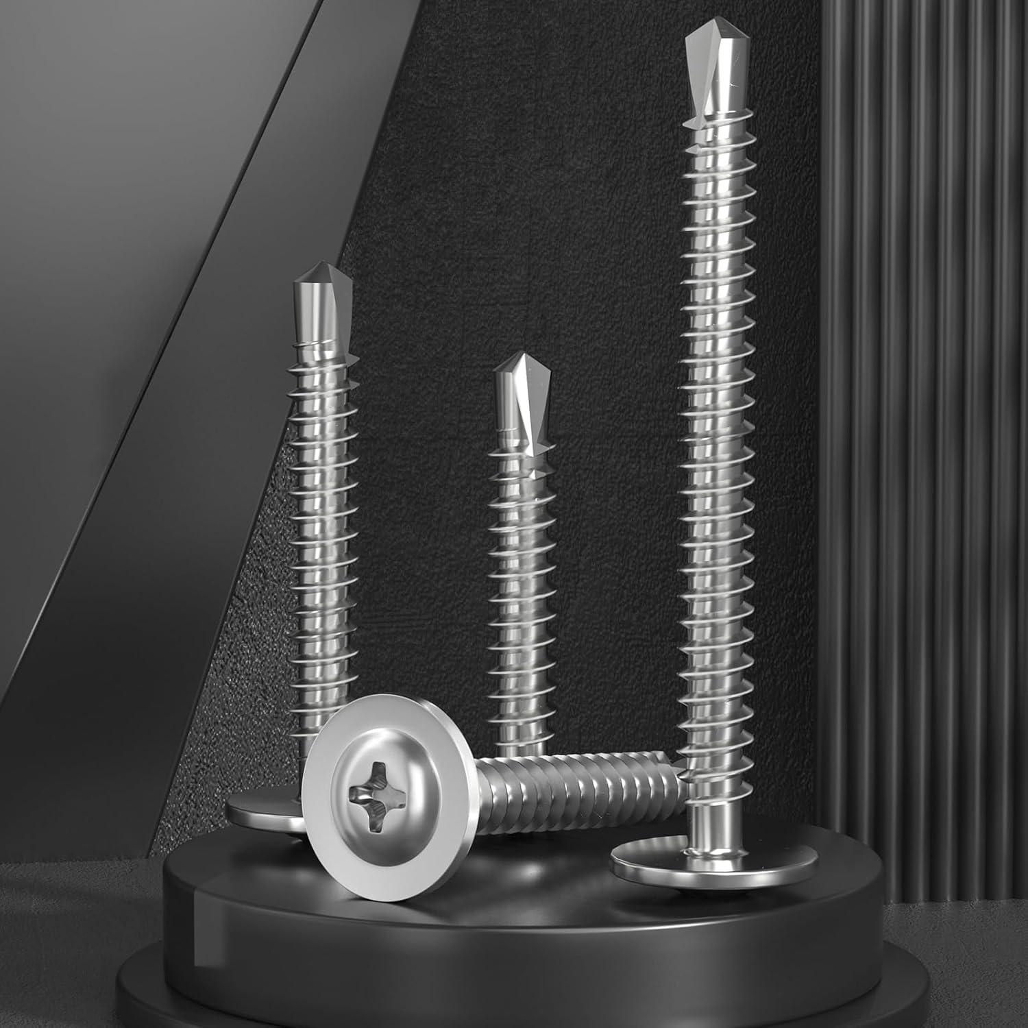 Kit de Tornillos Autoperforantes VGBUY 180 Piezas Acero Inoxidable