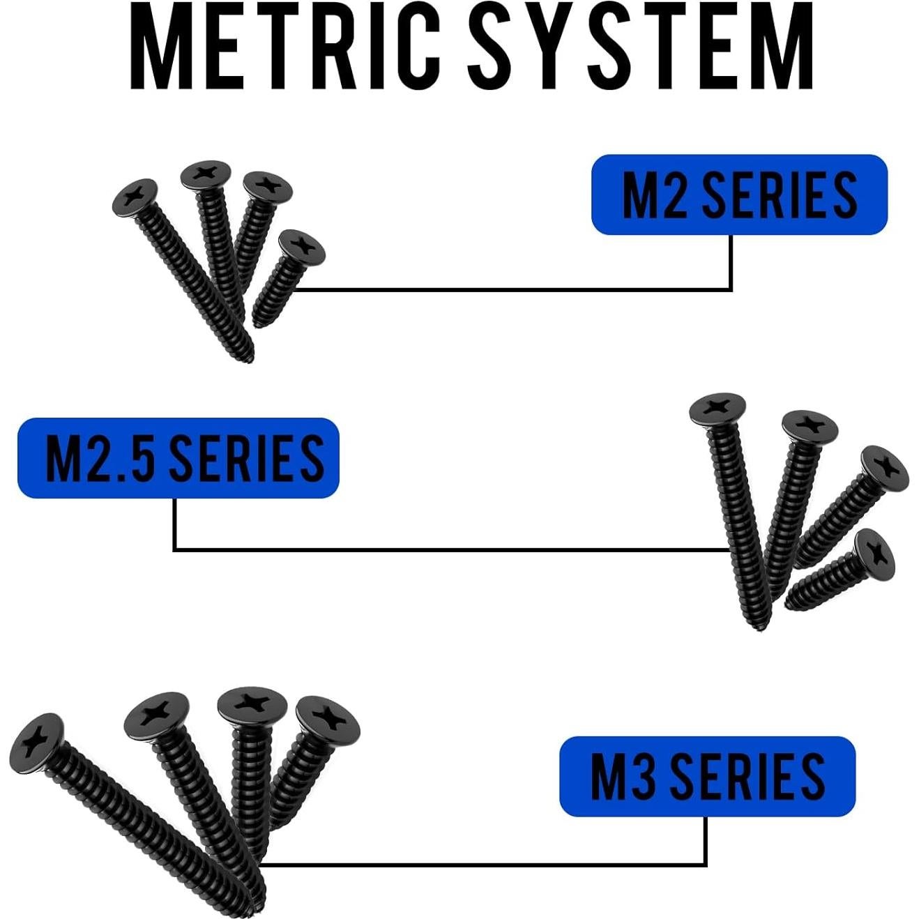 1200 Tornillos Autoperforantes M2 M2.5 M3 Cabeza Plana HanTof