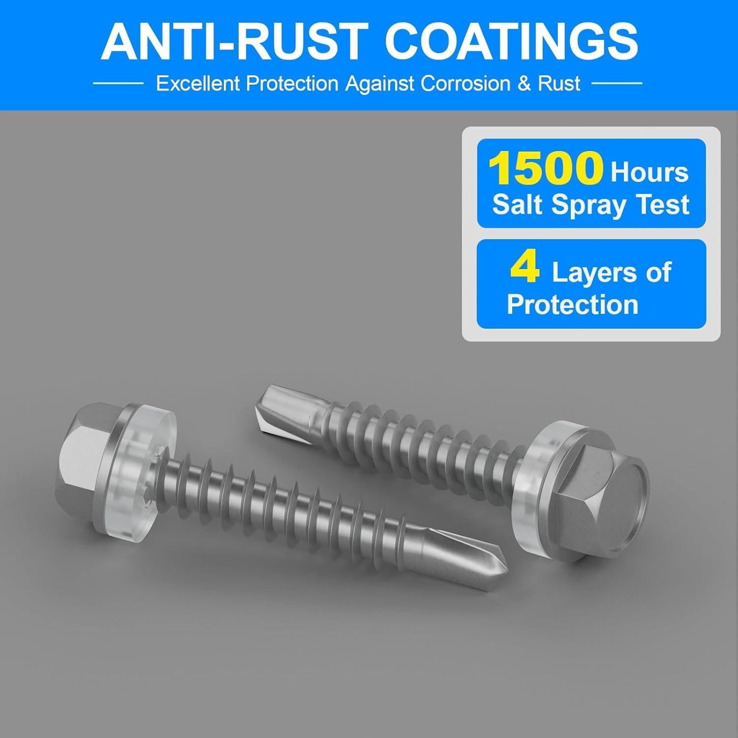 Kit de Tornillos Autoperforantes FMhotu 300 Piezas para Metal