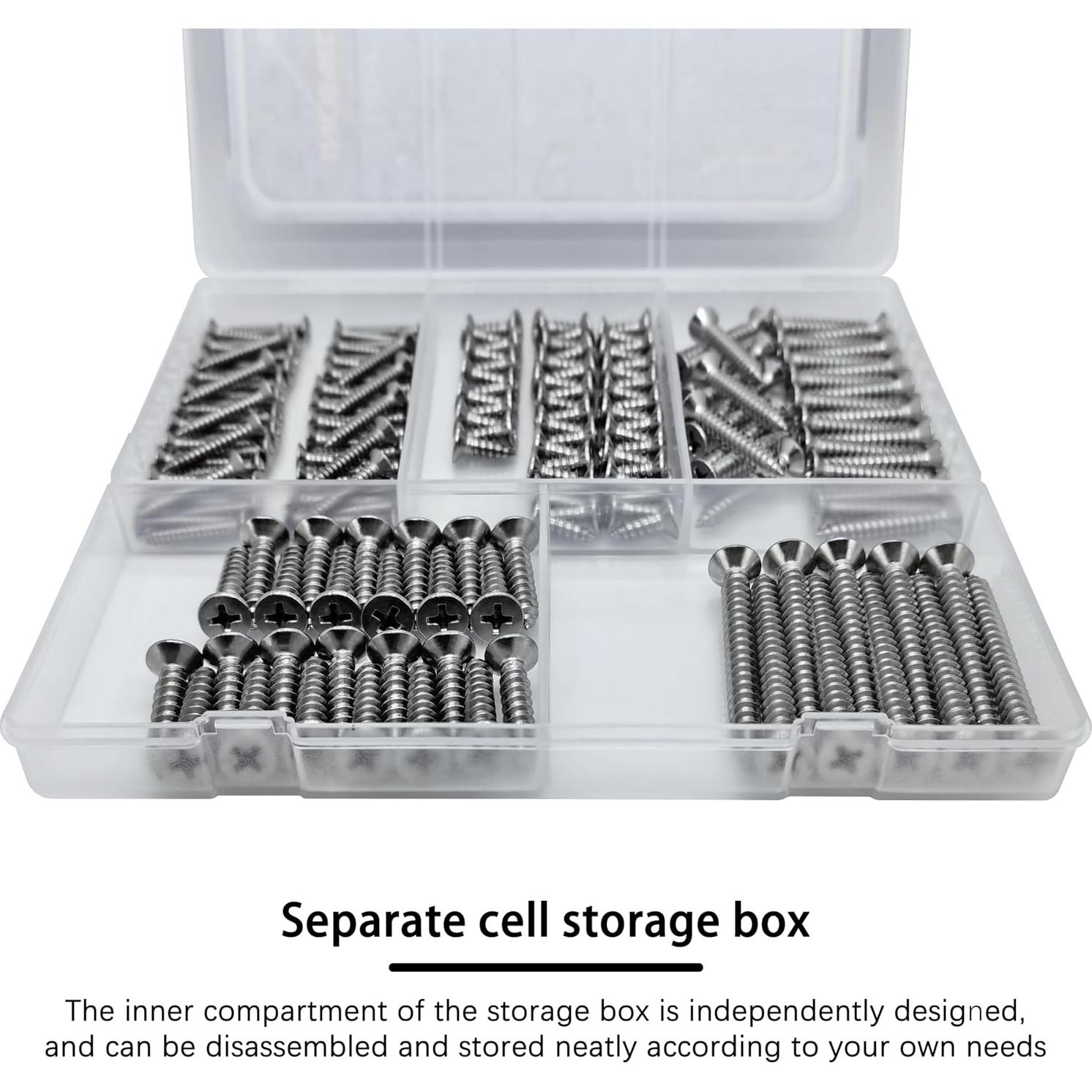 Kit de Tornillos de Acero Inoxidable INDPROD 175 Piezas