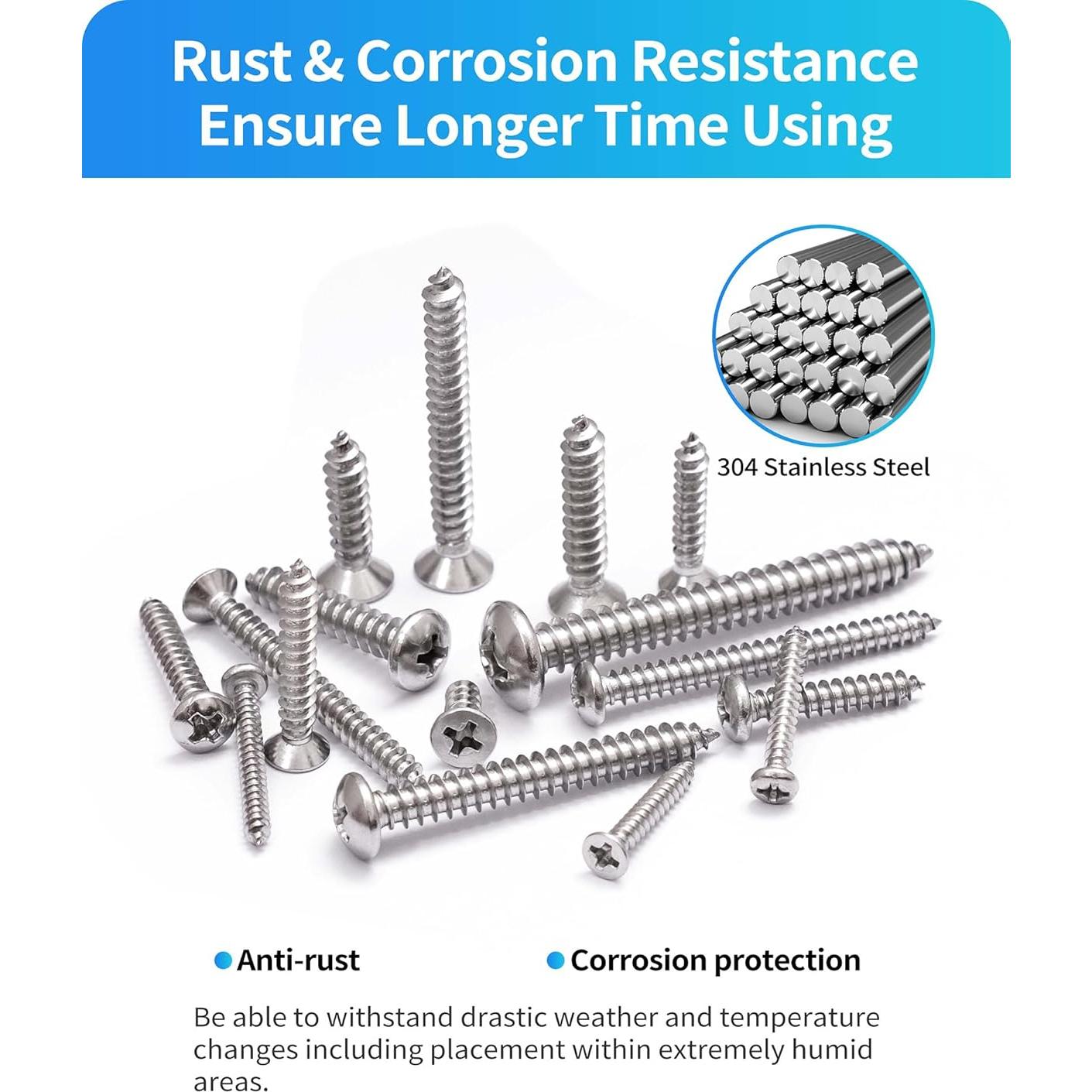 Conjunto de Tornillos Autorroscantes DIVANC 580 Piezas M3/M4/M5/M6