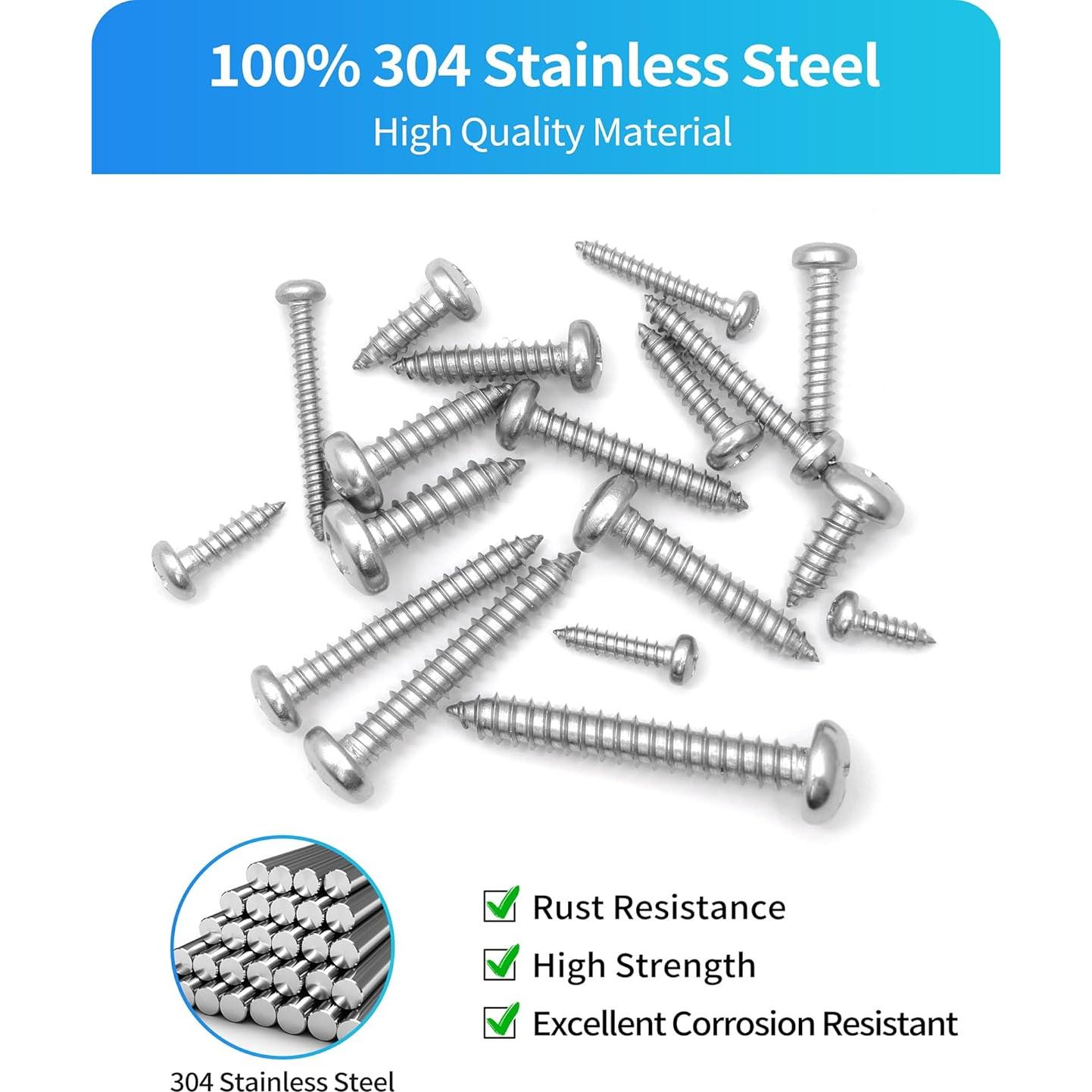 Juego de Tornillos de Acero Inoxidable DIVANC 520 Pcs 18 Tamaños