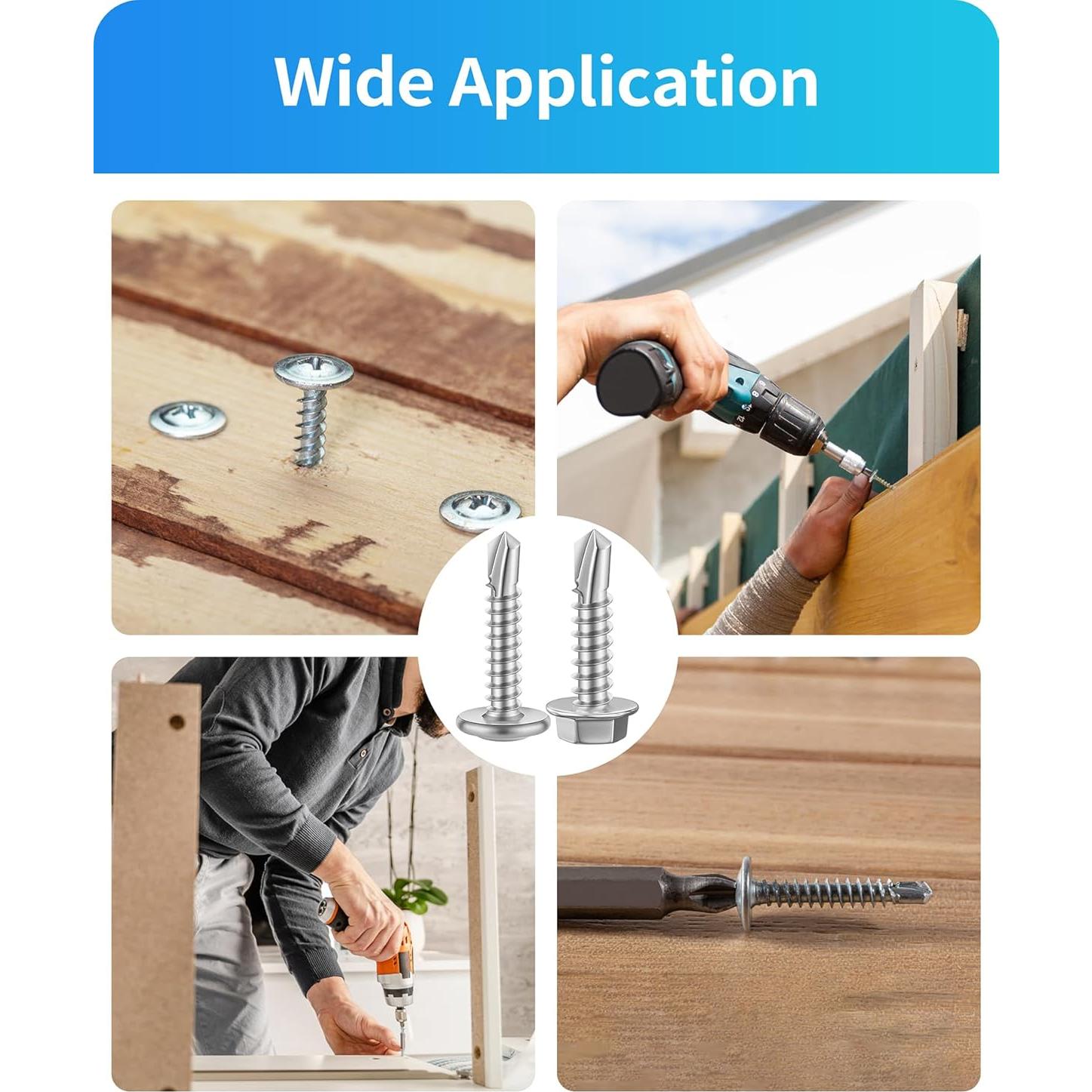 425 Tornillos Autoperforantes DIVANC Acero Inoxidable Plata