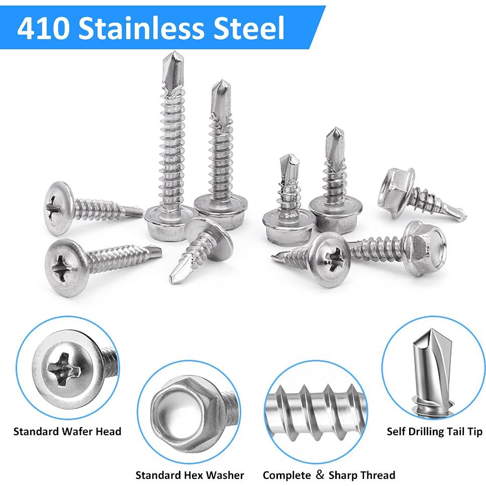 Tornillos Autoperforantes CGBOOM 420pcs Acero Inoxidable 410