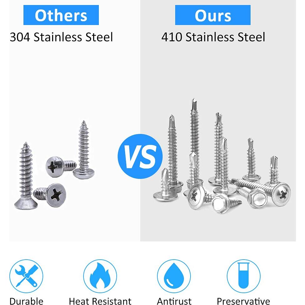 Tornillos Autoperforantes CGBOOM 420pcs Acero Inoxidable 410