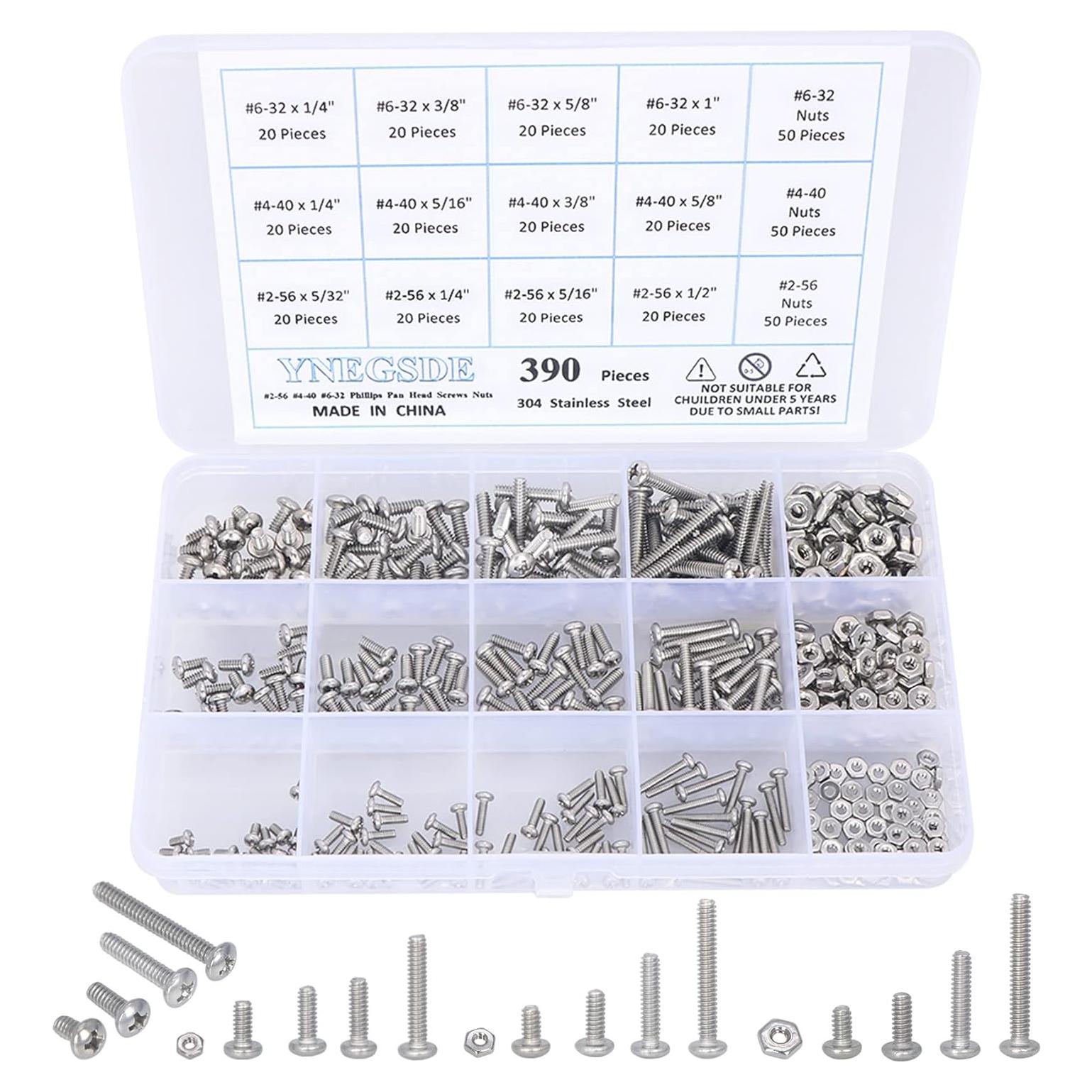Kit de Tornillos de Máquina Acero Inoxidable 304 390Pcs